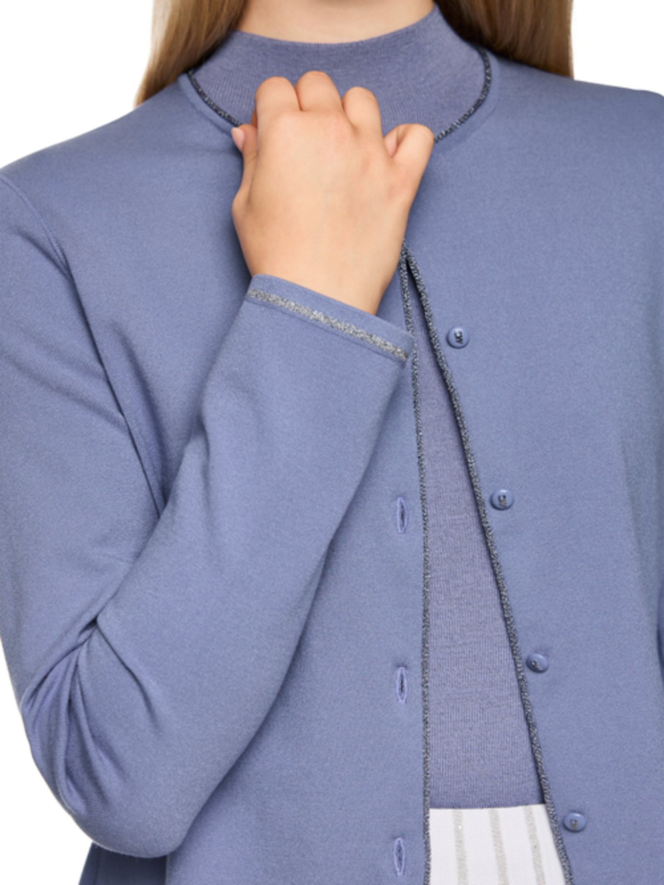 MARC CAIN Strickjacke mit Glitzergarn: LILA