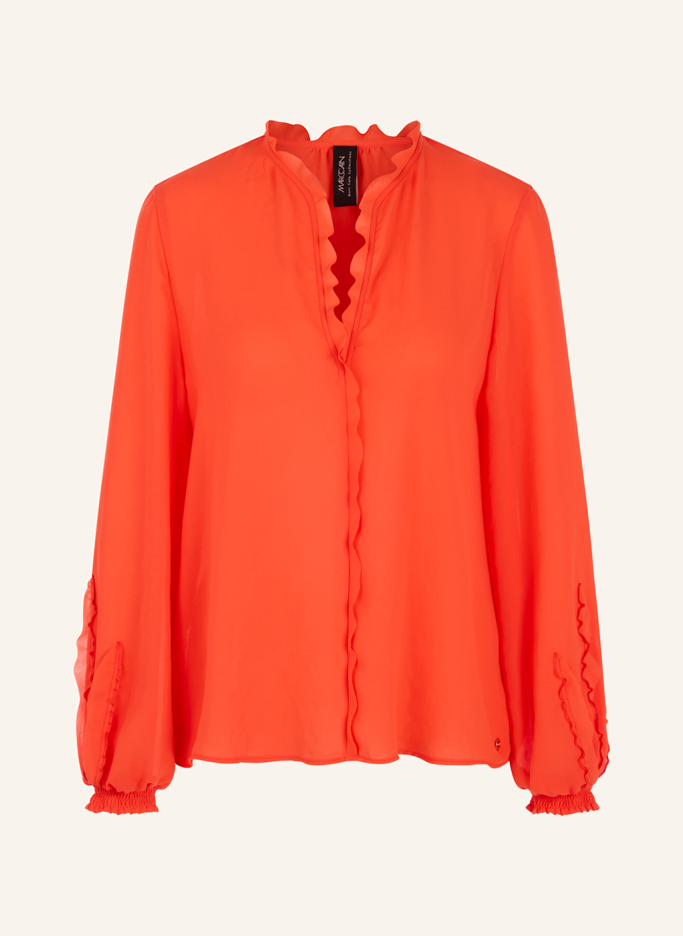 MARC CAIN Blusenshirt mit Rüschen: ROT