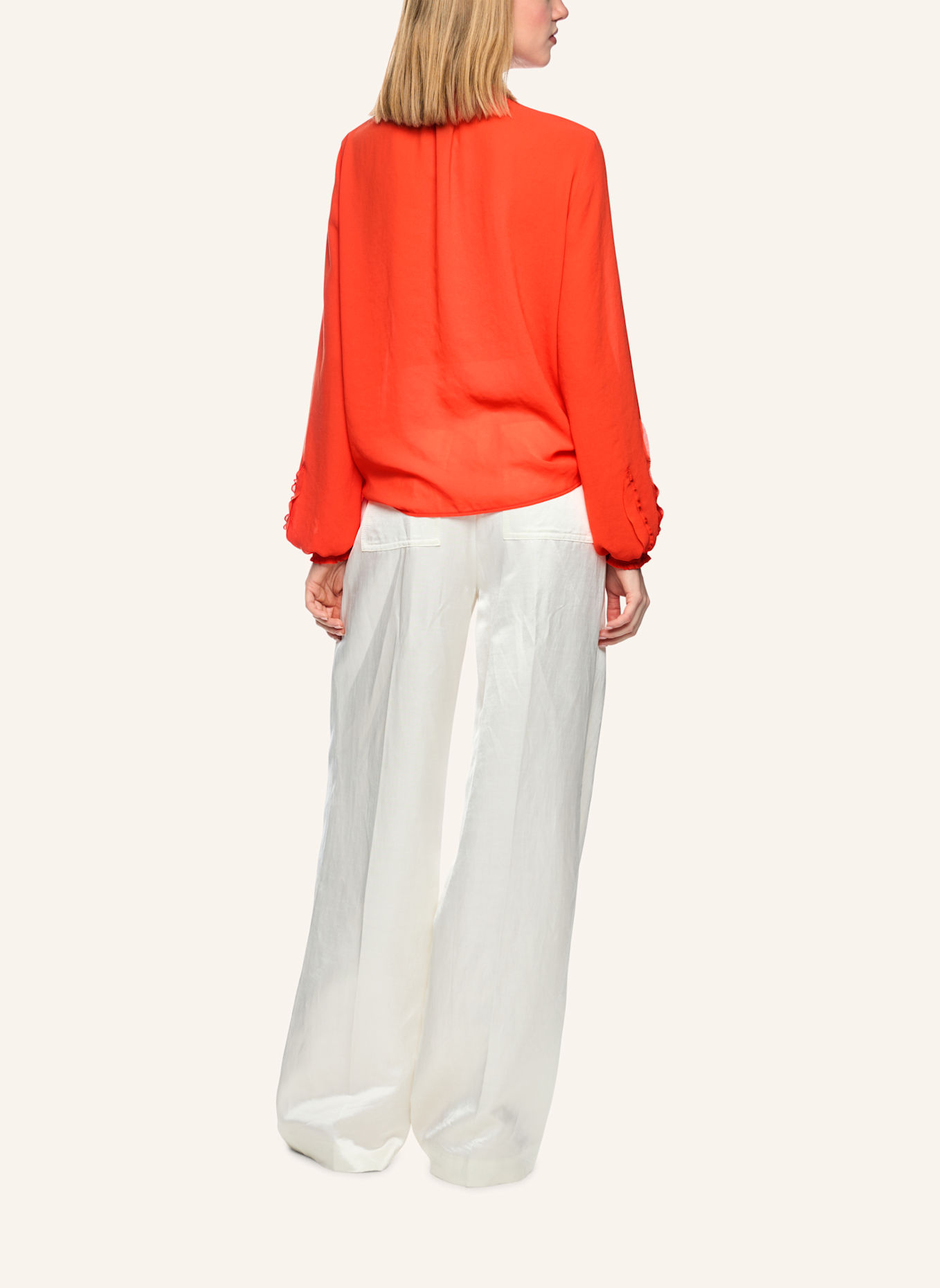 MARC CAIN Blusenshirt mit Rüschen: ROT