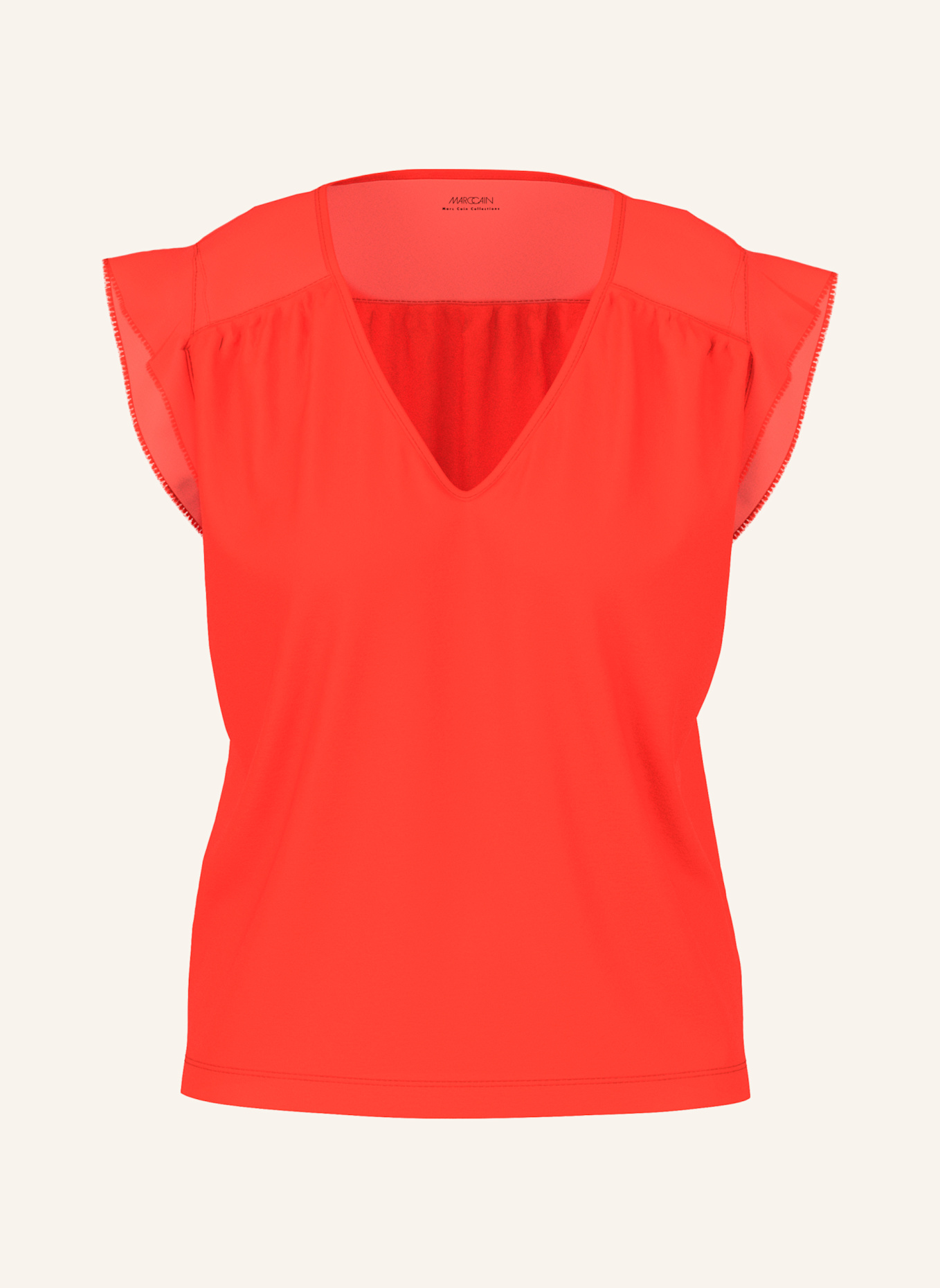 MARC CAIN Top im Materialmix: ROT