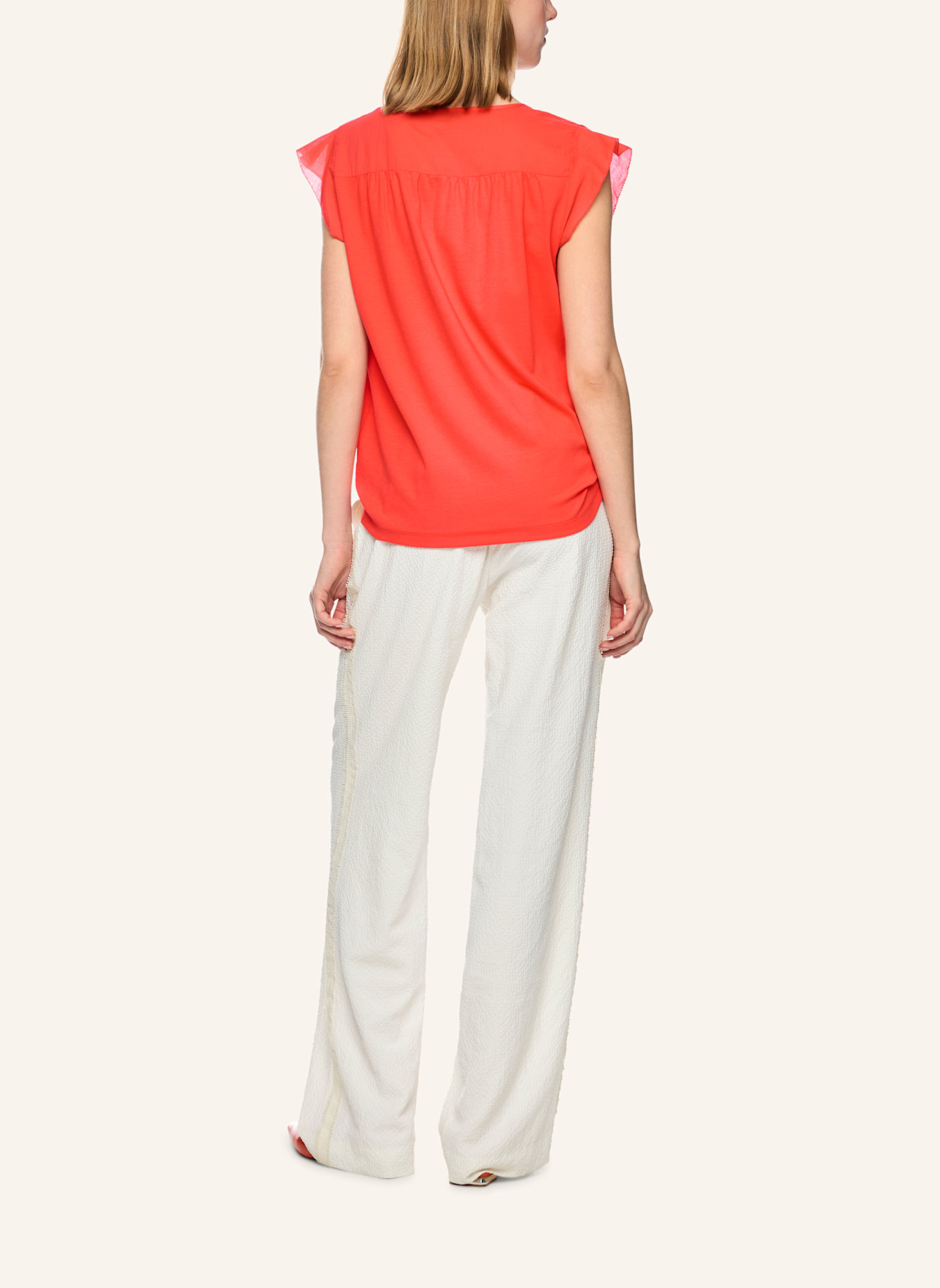 MARC CAIN Top im Materialmix: ROT