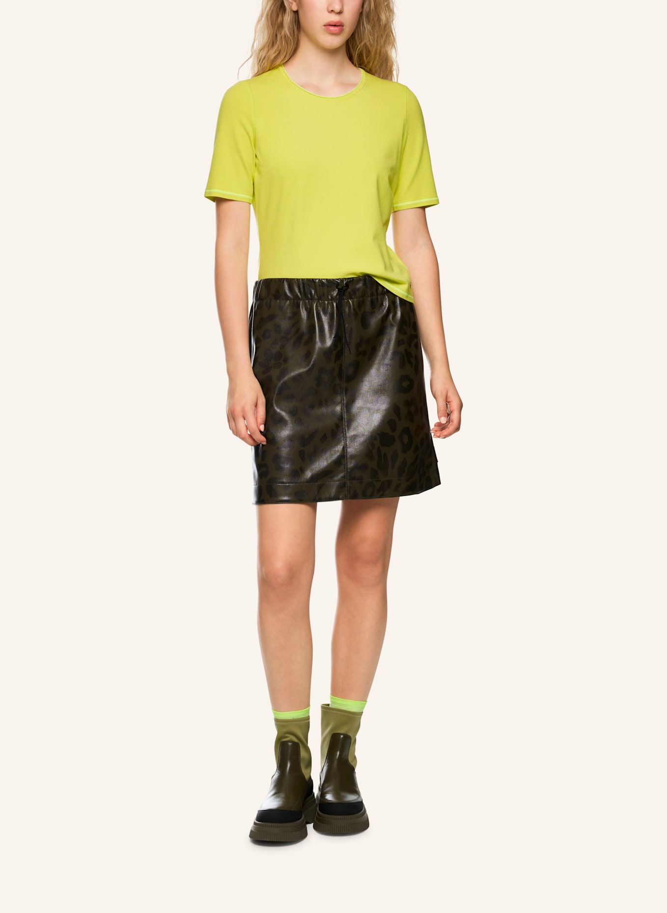 MARC CAIN Pullover mit Glitzergarn: GELB