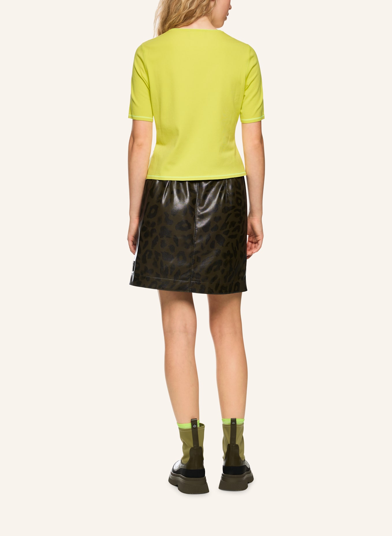 MARC CAIN Pullover mit Glitzergarn: GELB