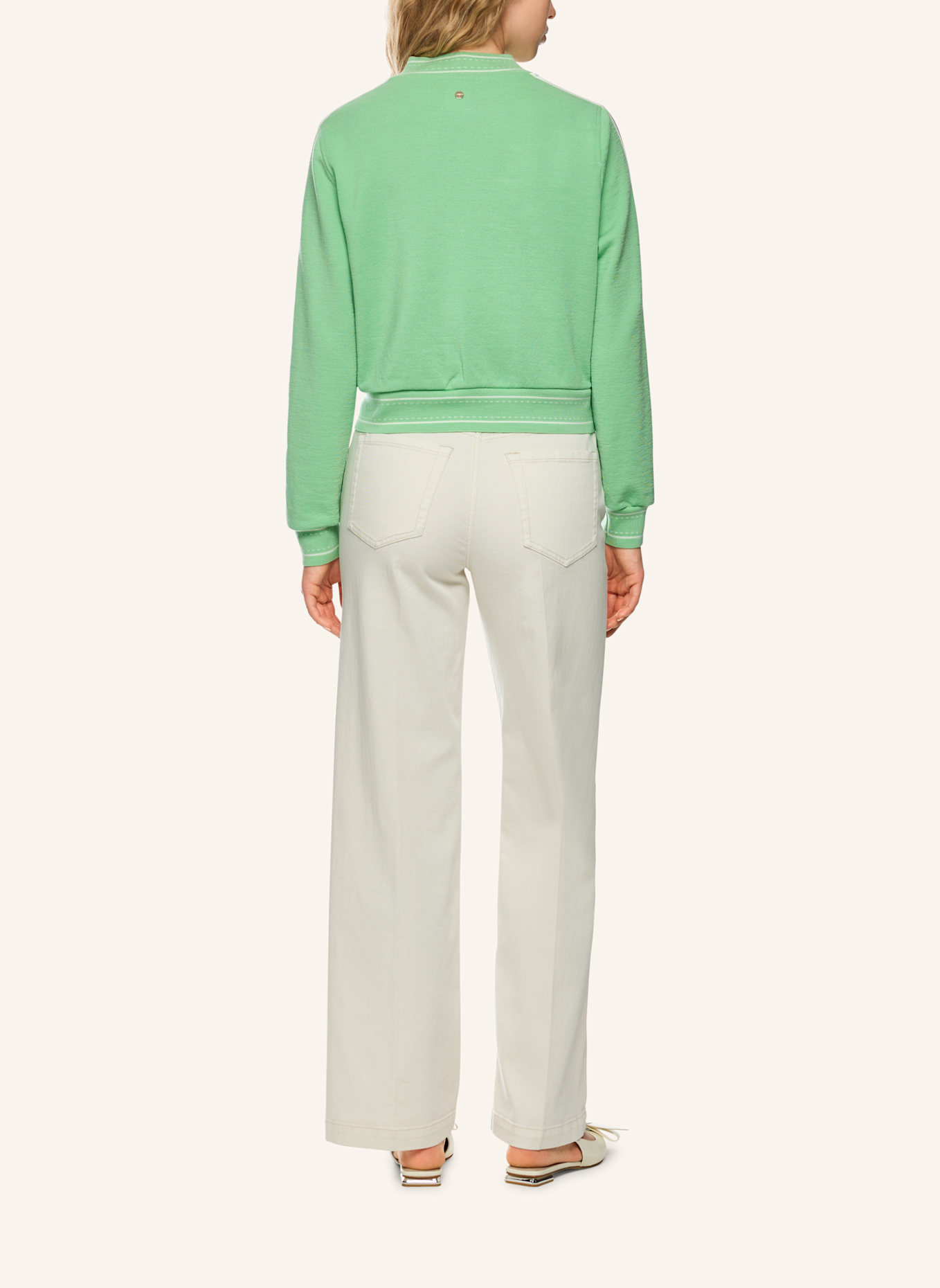 MARC CAIN Blouson mit Galonstreifen: HELLGRÜN