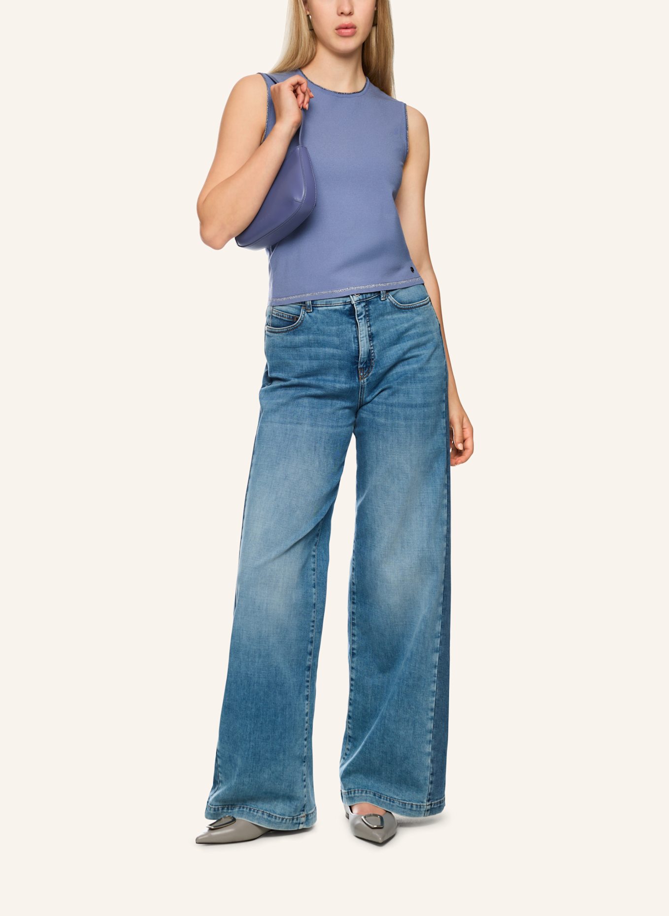 MARC CAIN Top mit Glitzergarn: LILA