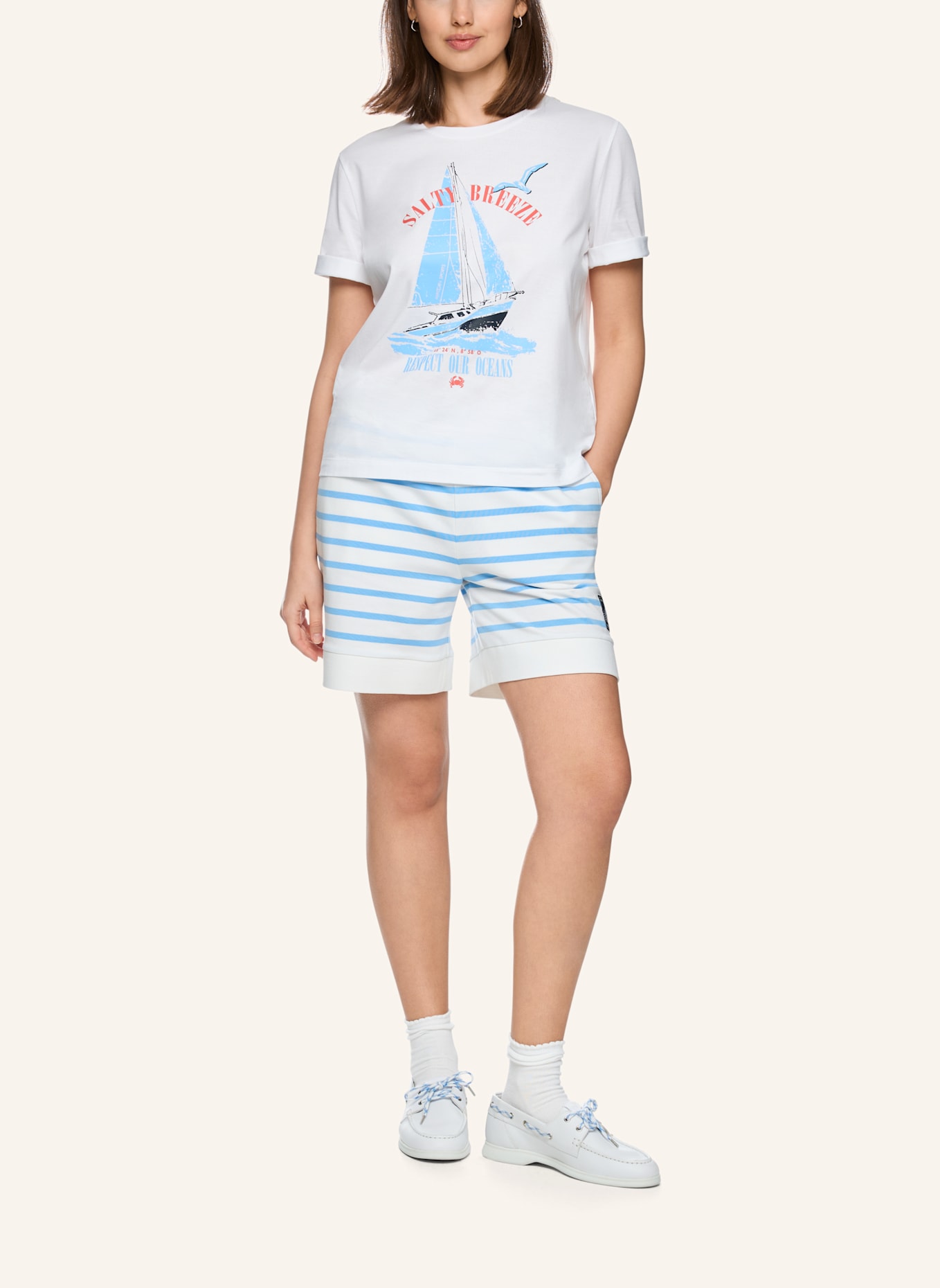 MARC CAIN T-Shirt: WEISS