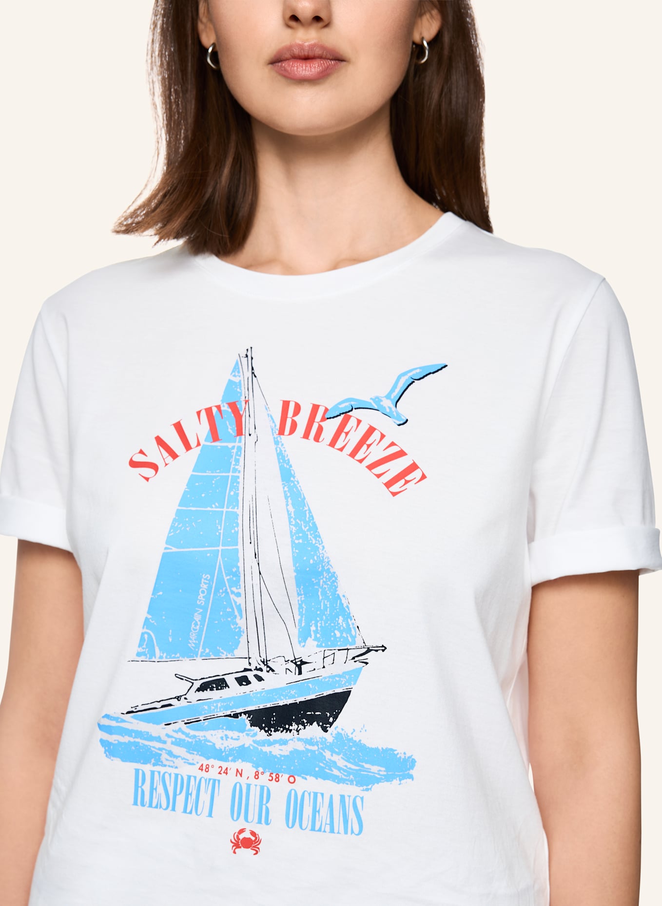 MARC CAIN T-Shirt: WEISS