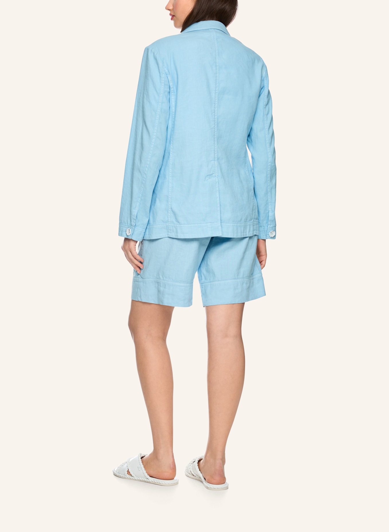 MARC CAIN Blazer mit Leinen: HELLBLAU