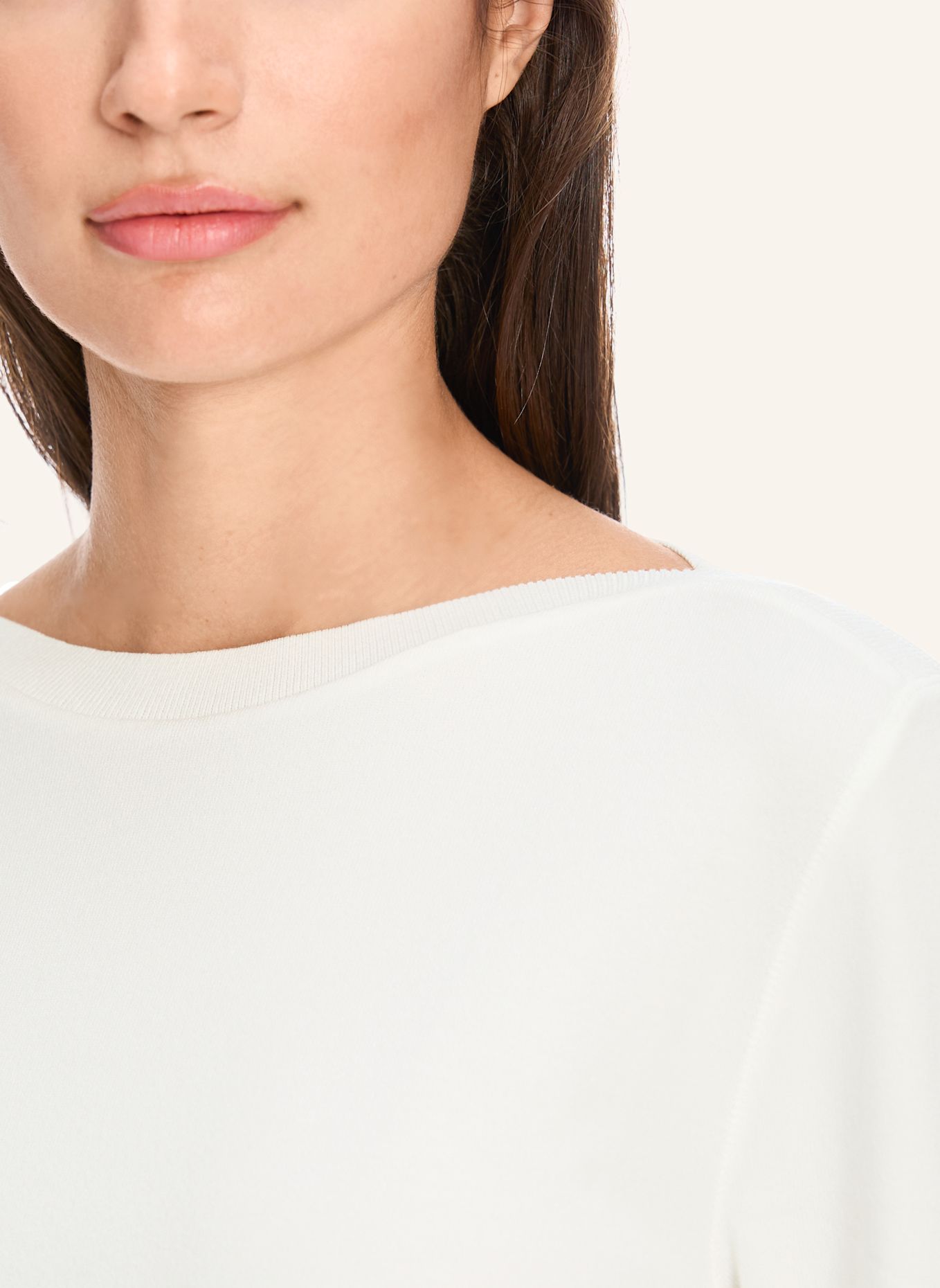 MARC CAIN Pullover: WEISS/ CREME