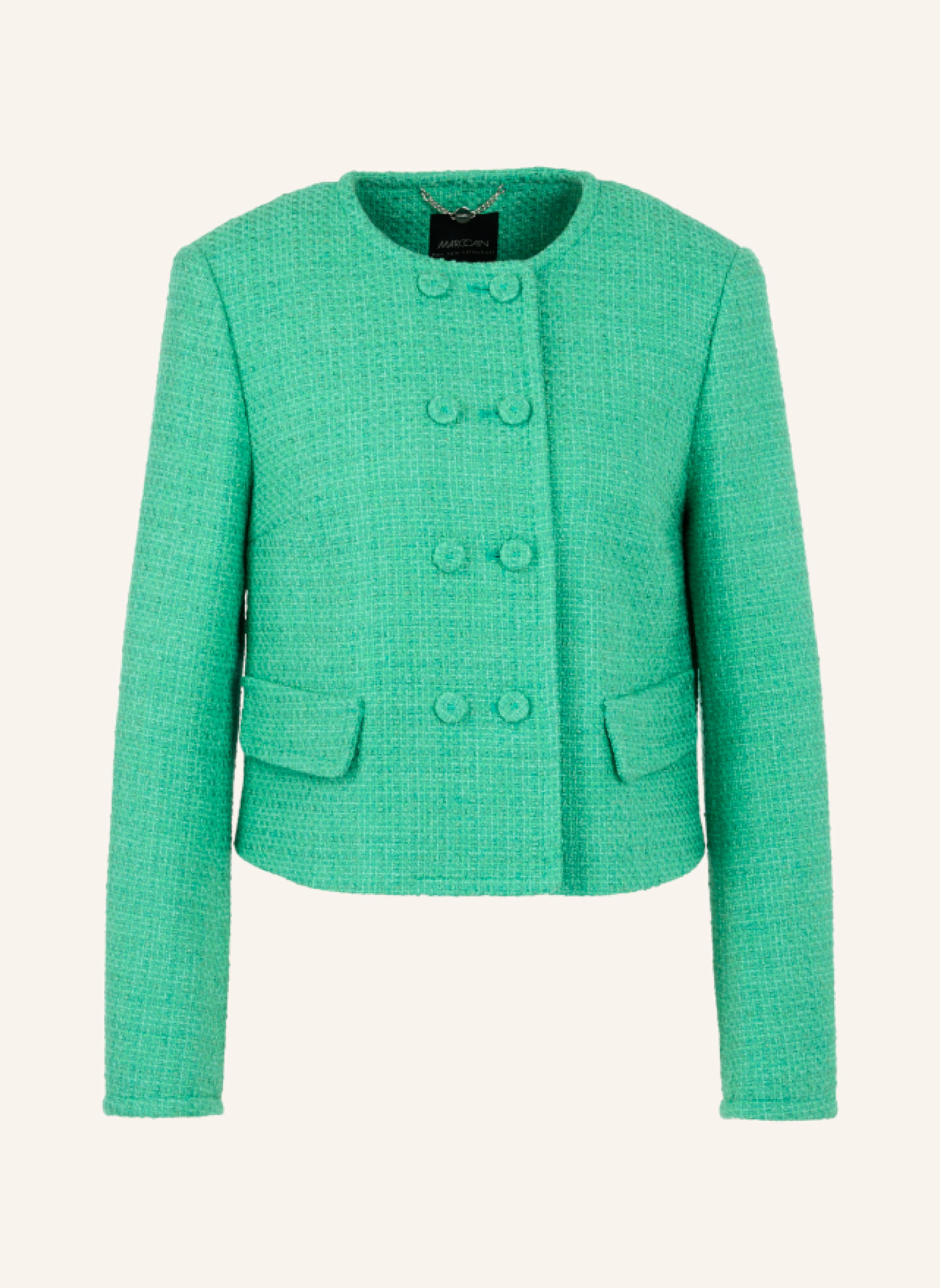 MARC CAIN Tweed-Jacke: HELLGRÜN