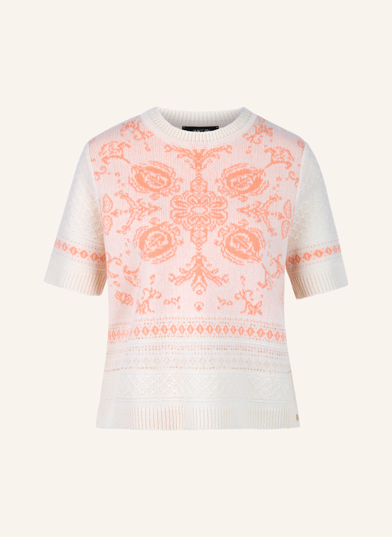 MARC CAIN Pullover: WEISS/ CREME