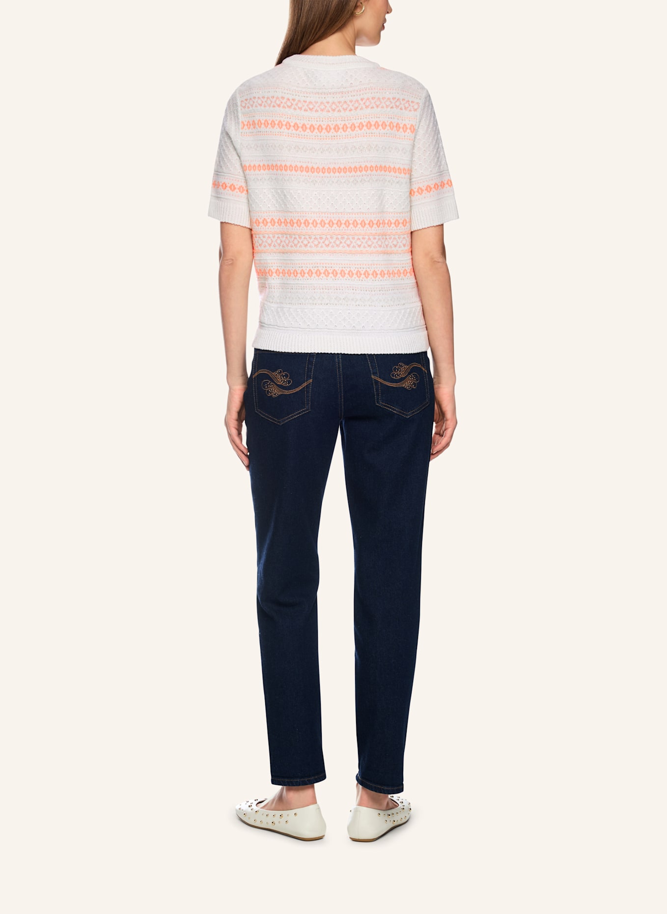 MARC CAIN Pullover: WEISS/ CREME