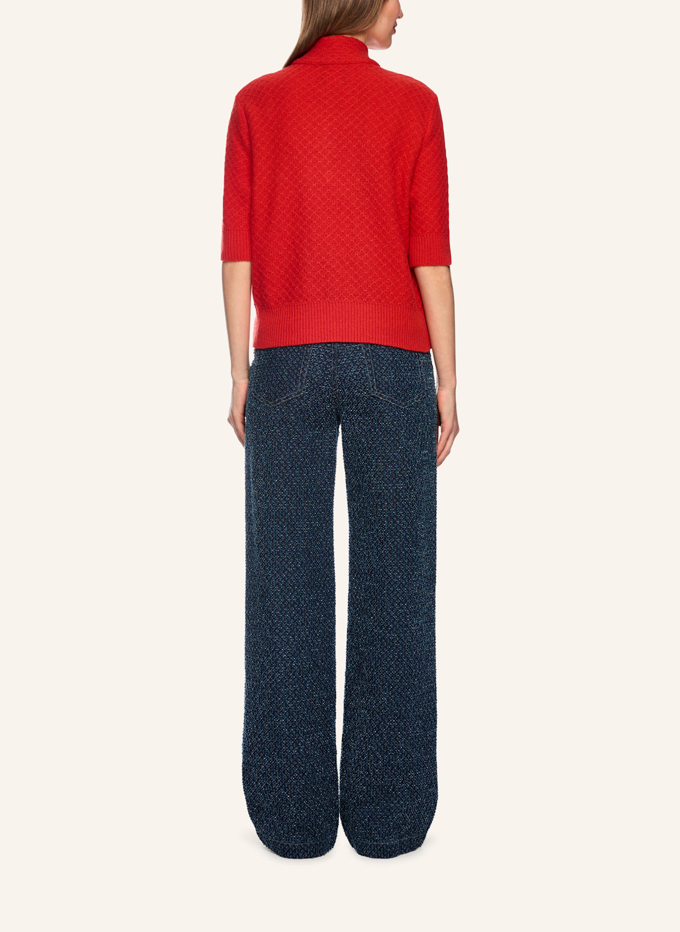 MARC CAIN Strickshirt mit Schluppe: ROT