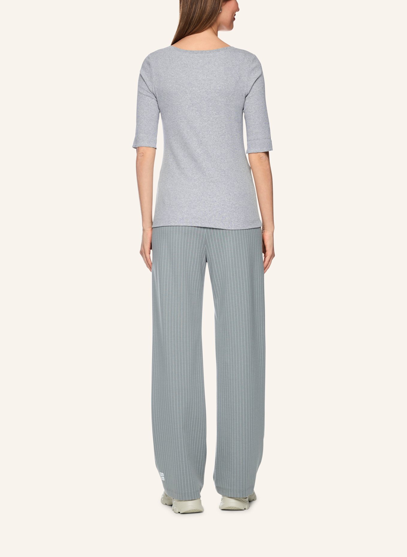 MARC CAIN Shirt mit 3/4-Arm: GRAU/ HELLGRAU