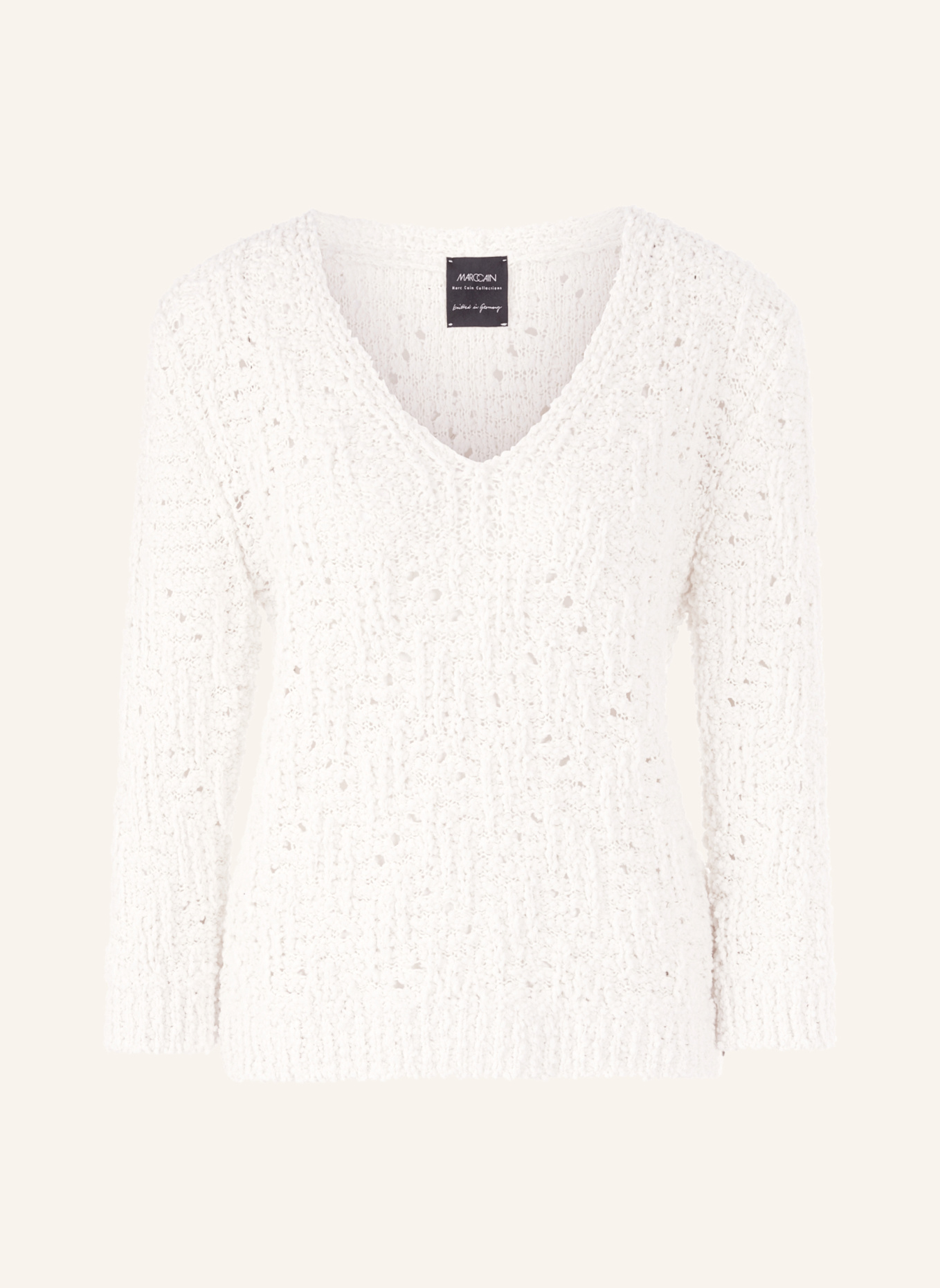 MARC CAIN Pullover: WEISS/ CREME