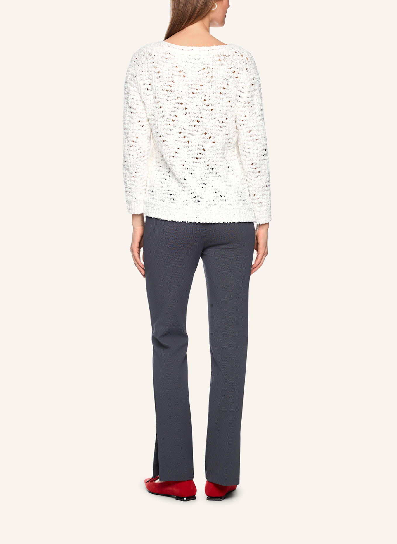 MARC CAIN Pullover: WEISS/ CREME