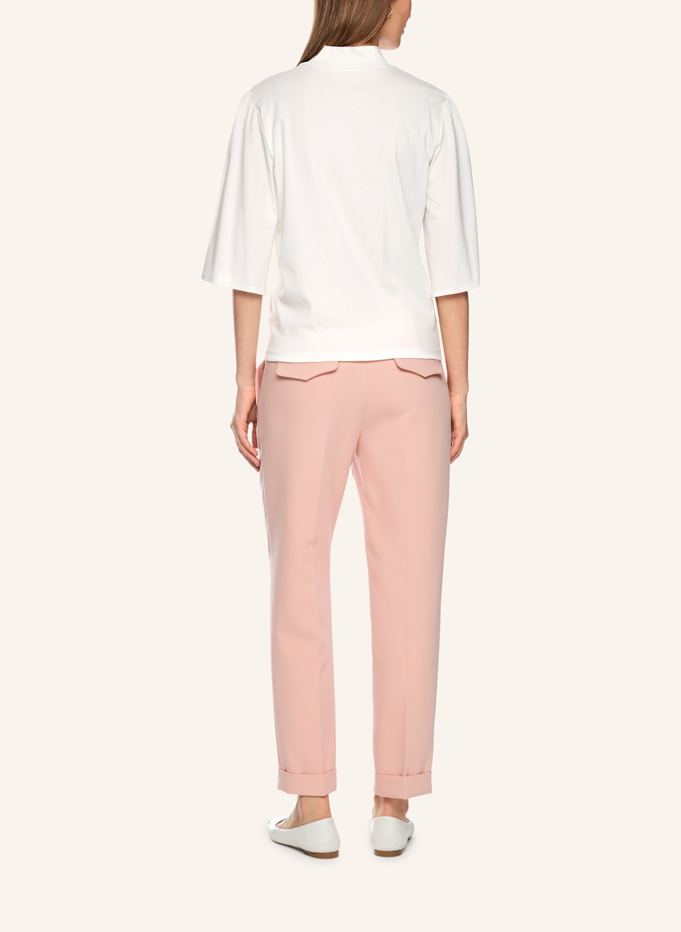 MARC CAIN Shirt mit 3/4-Arm: WEISS/ CREME