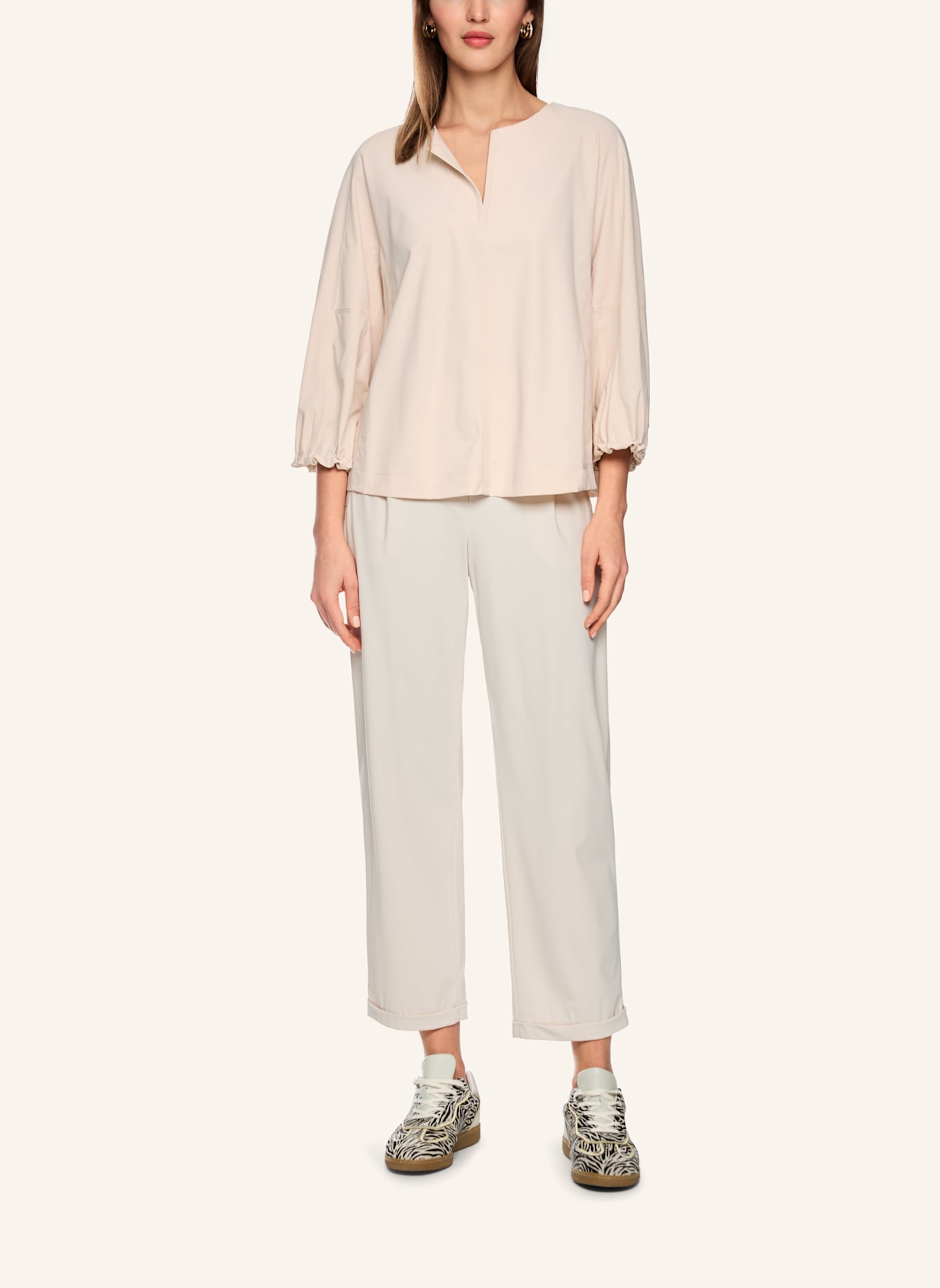 MARC CAIN Blusenshirt mit 3/4-Arm: BEIGE