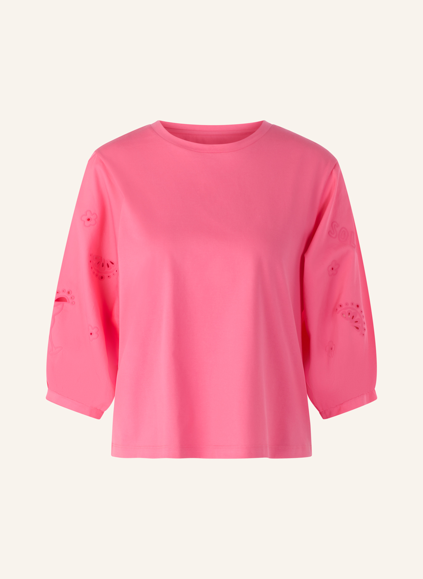 MARC CAIN T-Shirt im Materialmix: PINK