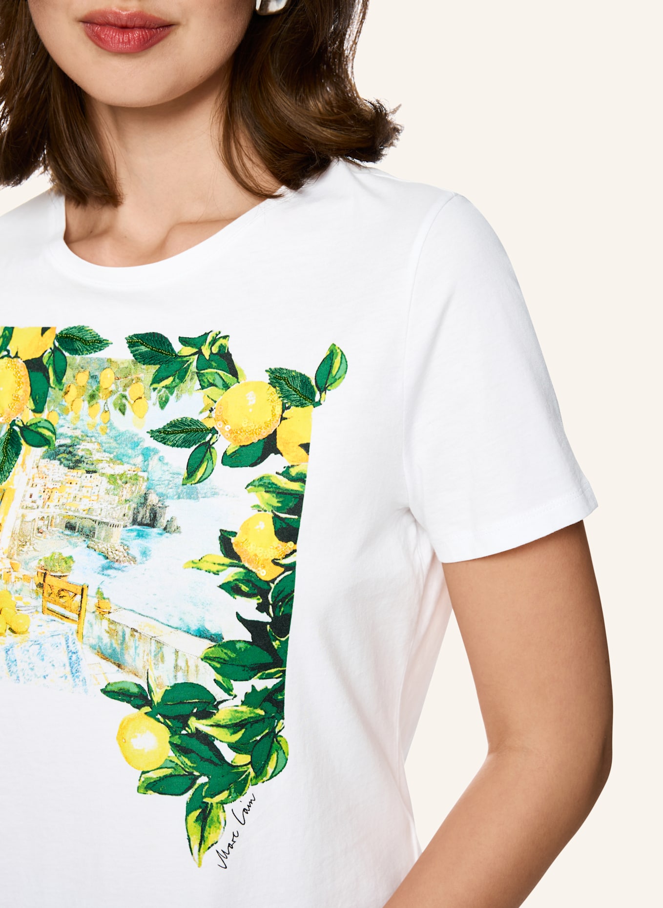 MARC CAIN T-Shirt: WEISS