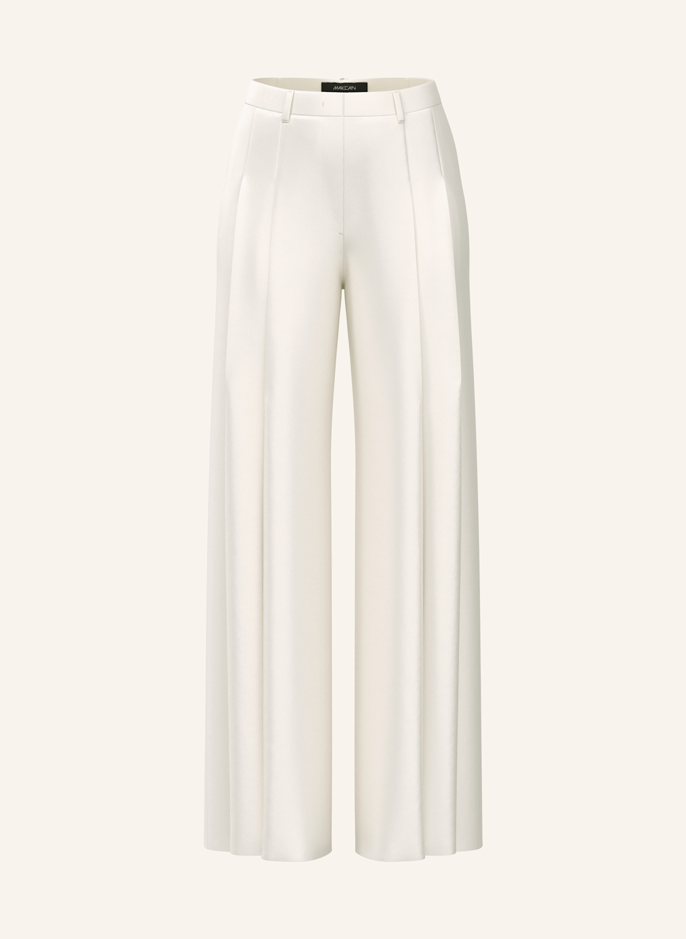 MARC CAIN Marlenehose WARANGAL aus Satin: WEISS/ CREME