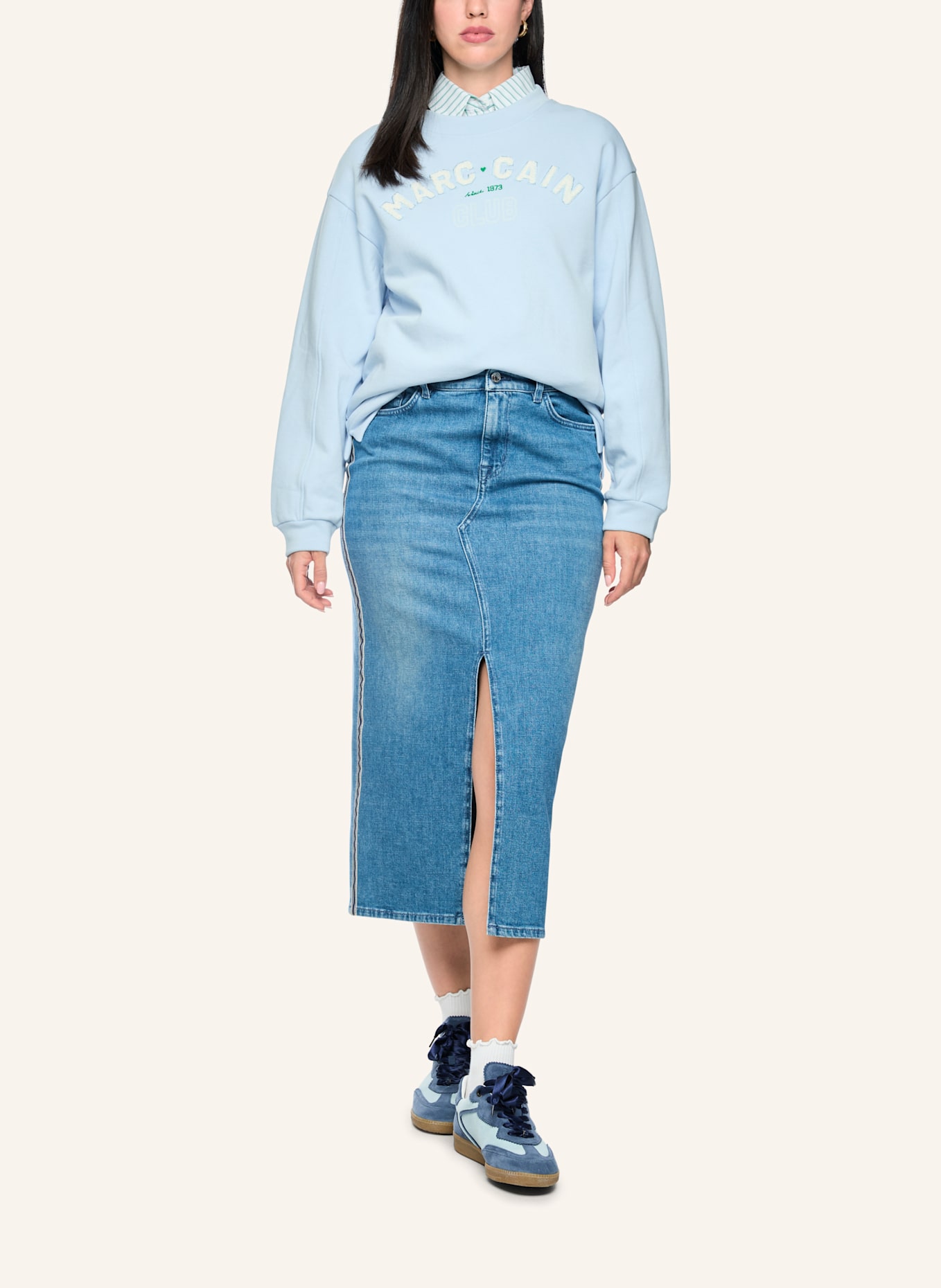 MARC CAIN Sweat-Shirt: HELLBLAU