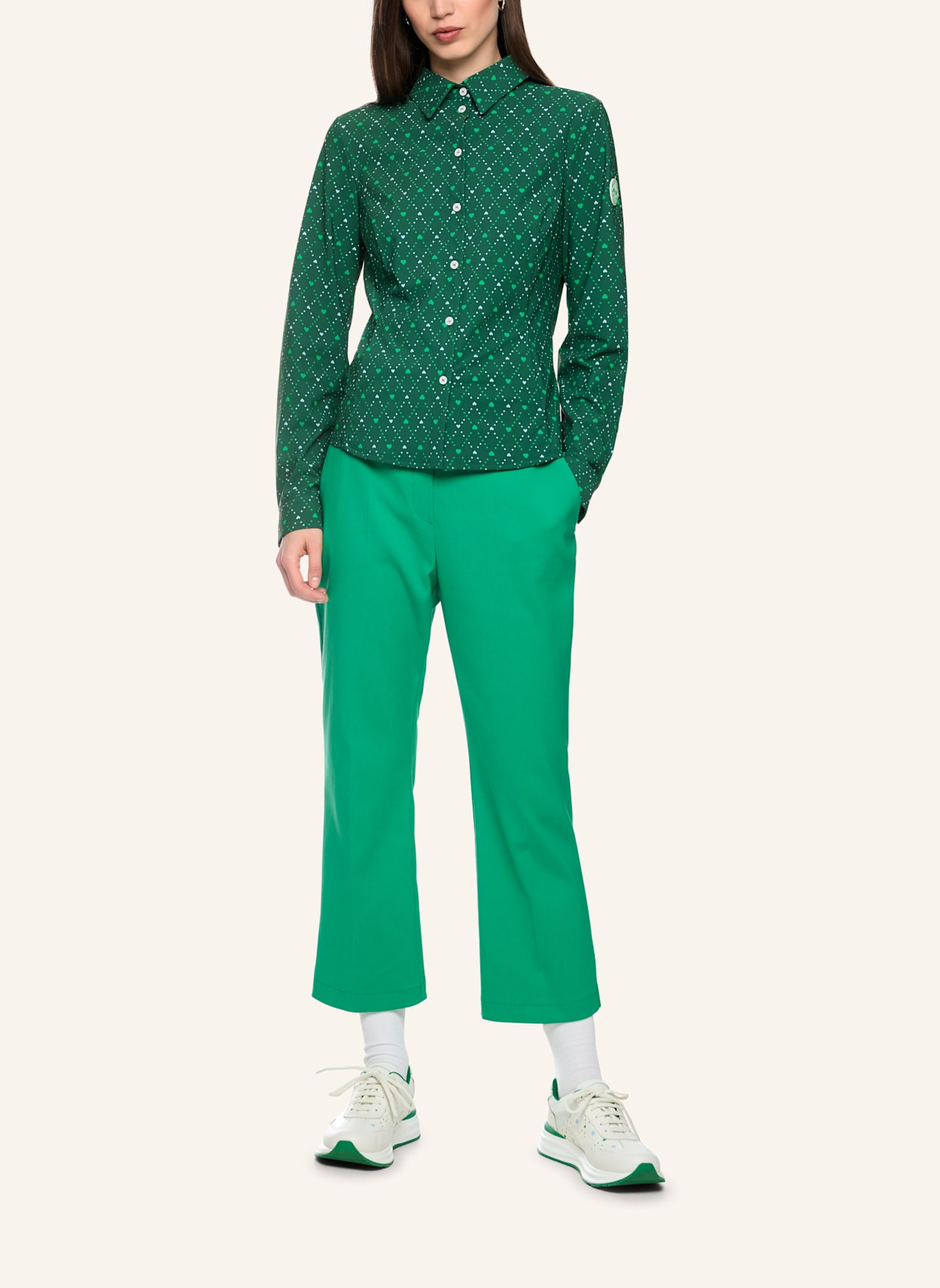 MARC CAIN Bluse: DUNKELGRÜN