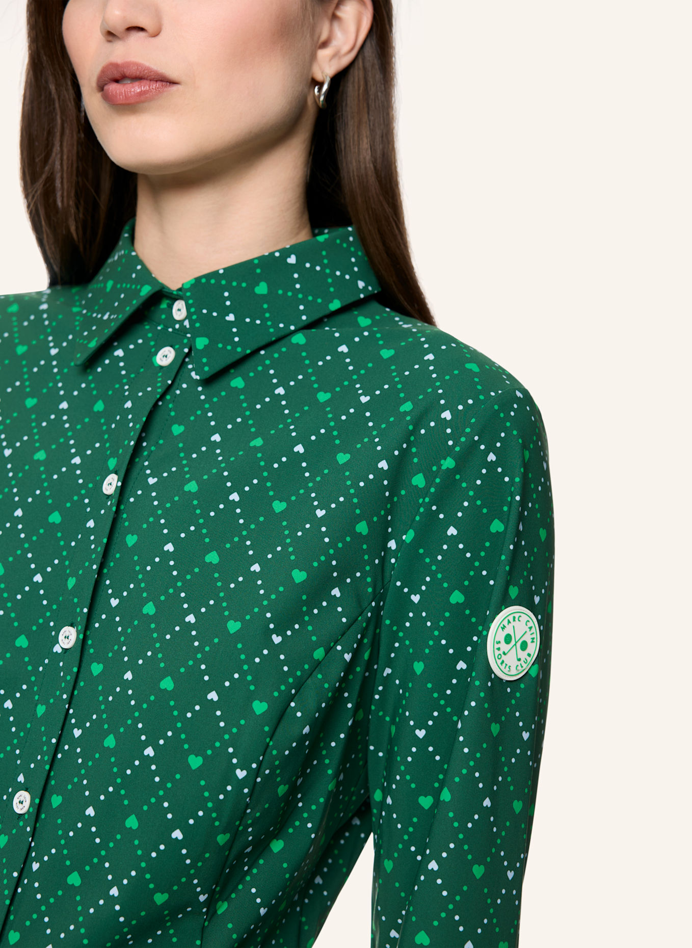 MARC CAIN Bluse: DUNKELGRÜN