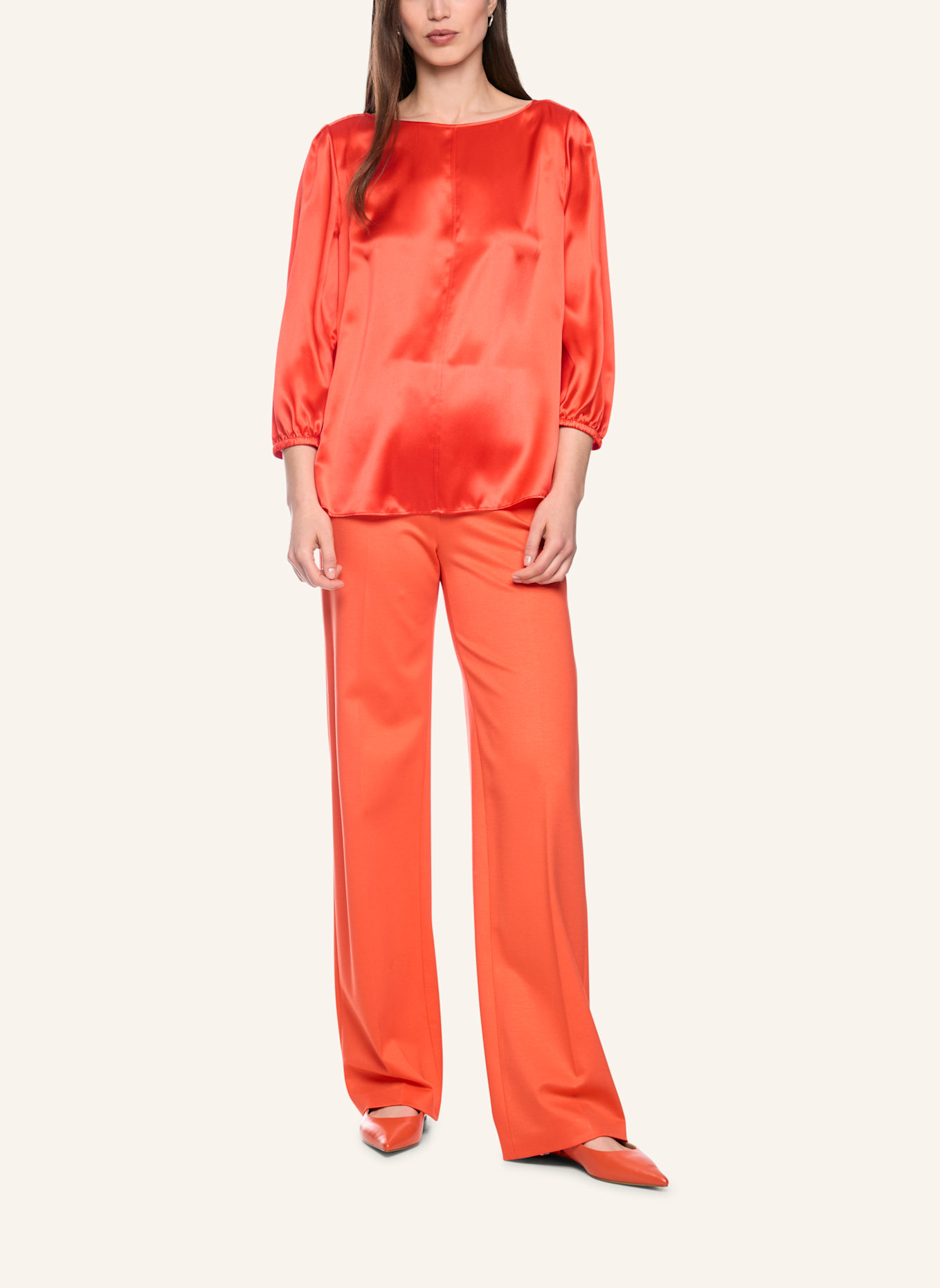 MARC CAIN Seidenbluse mit 3/4-Arm: ROT