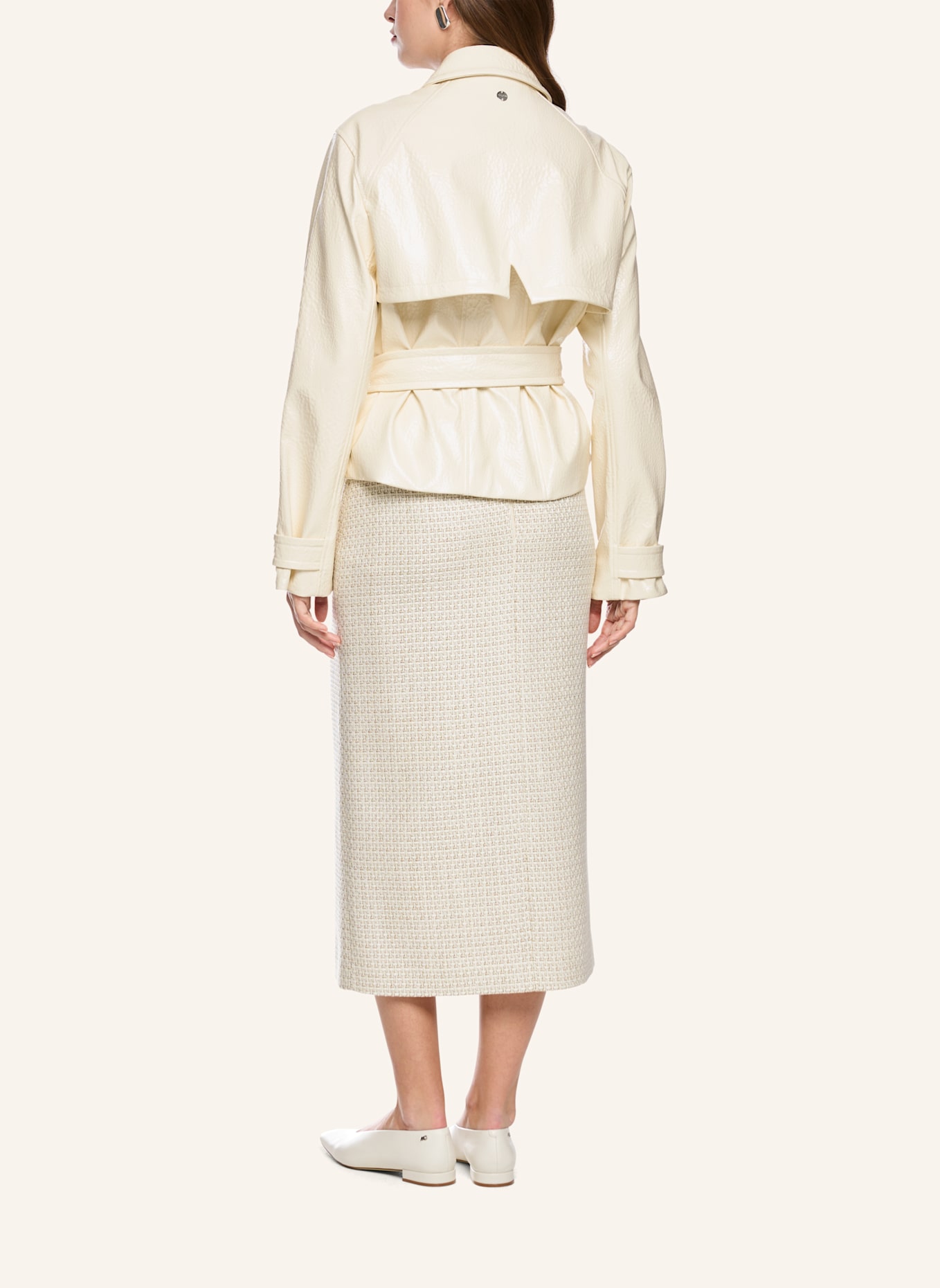 MARC CAIN Jacke in Lederoptik: BEIGE