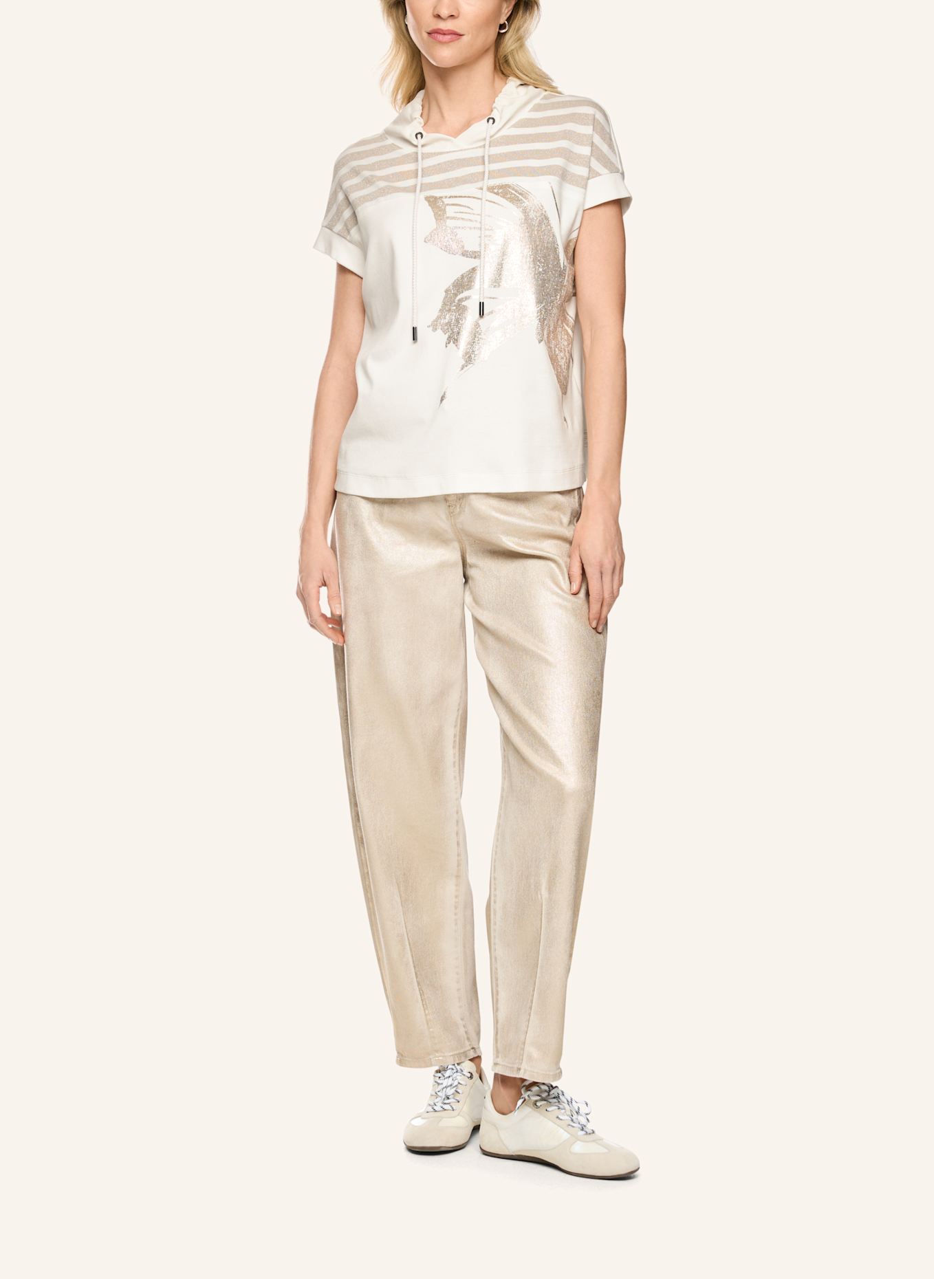 MARC CAIN Blusenshirt: WEISS/ CREME