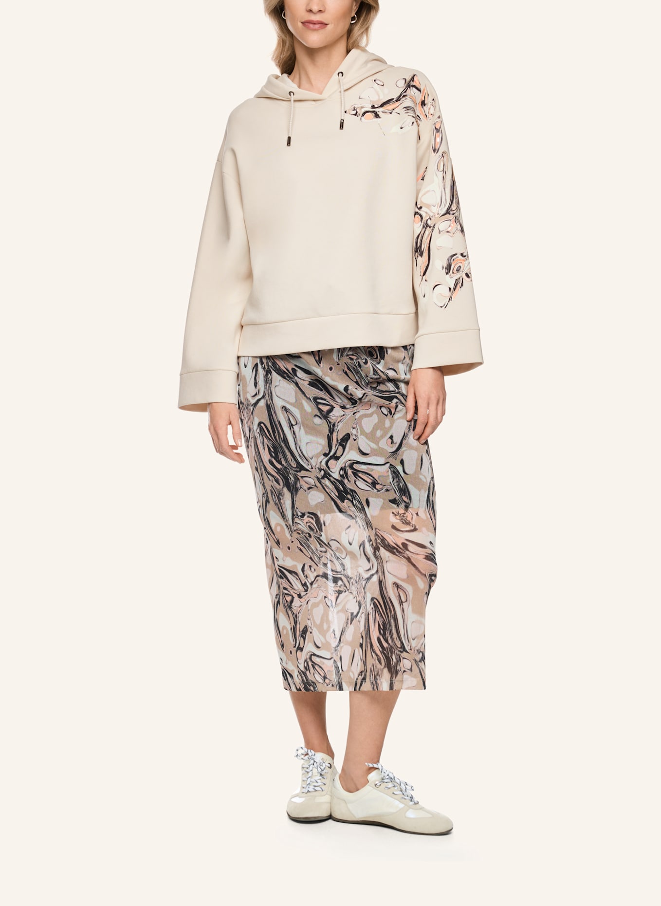 MARC CAIN Sweat-Shirt: CREME