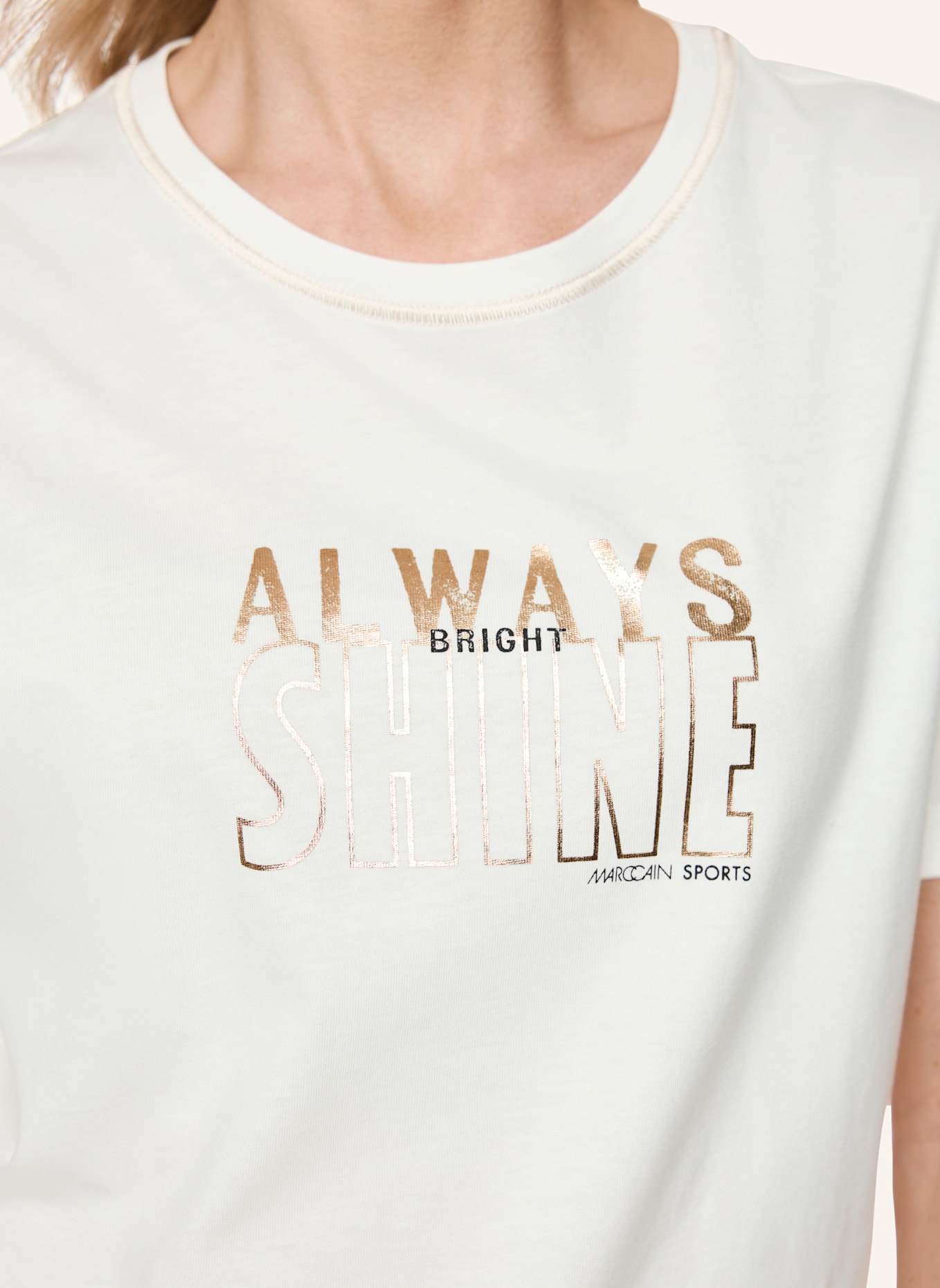 MARC CAIN T-Shirt: WEISS/ CREME