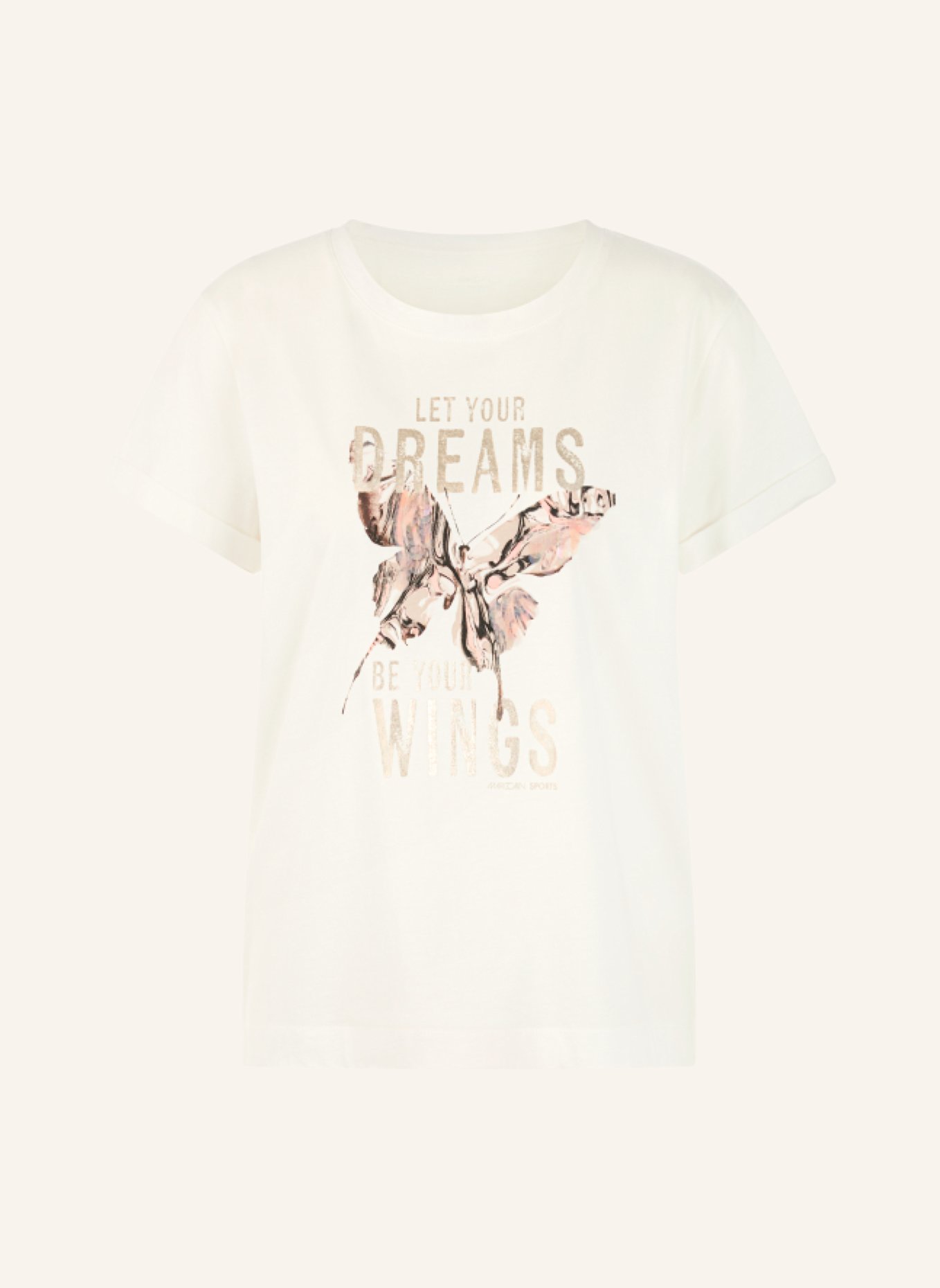 MARC CAIN T-Shirt: WEISS/ CREME