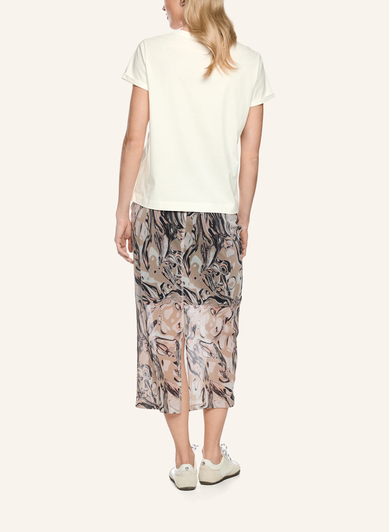 MARC CAIN T-Shirt: WEISS/ CREME