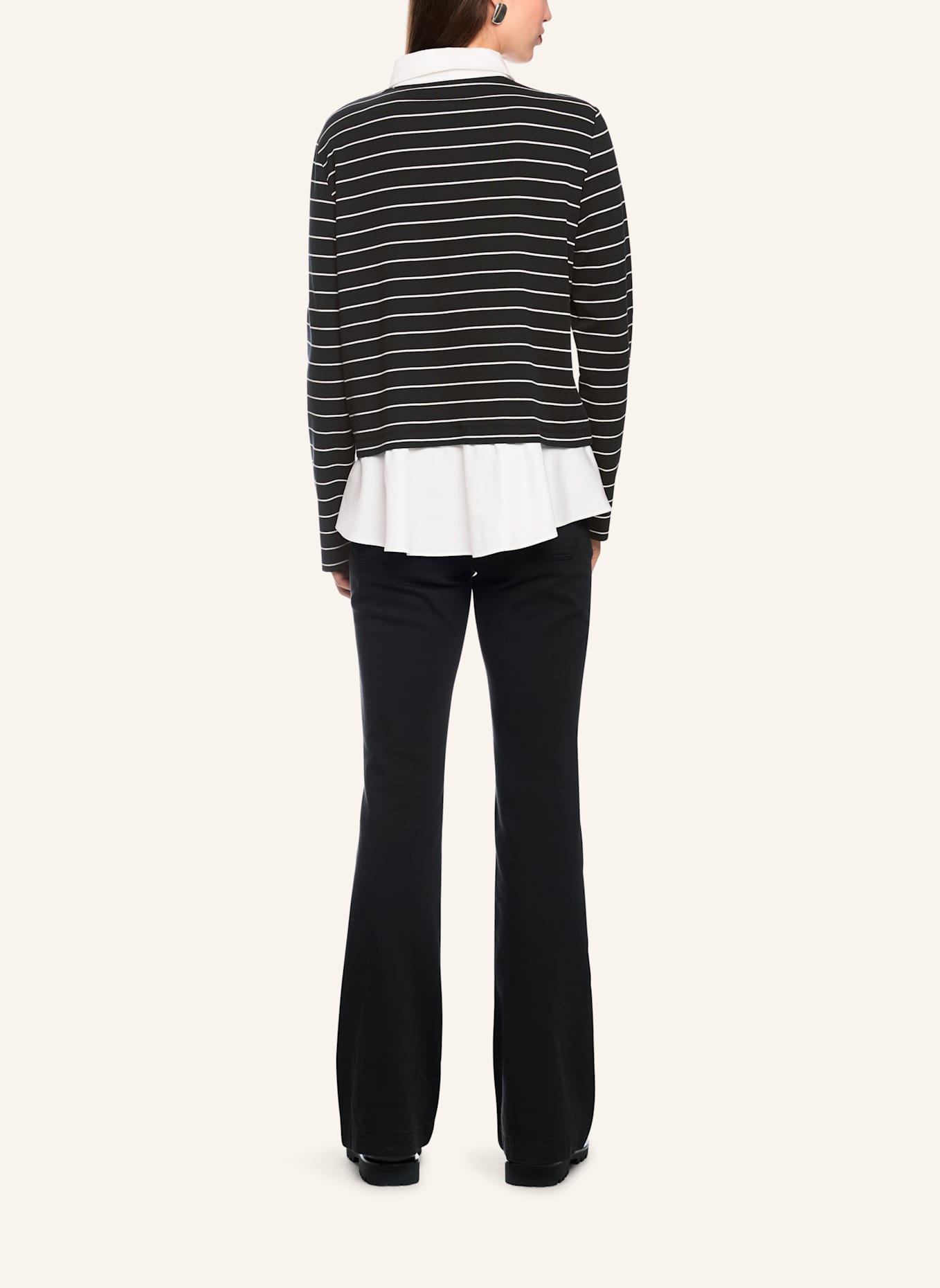 MARC CAIN Poloshirt: SCHWARZ/ WEISS