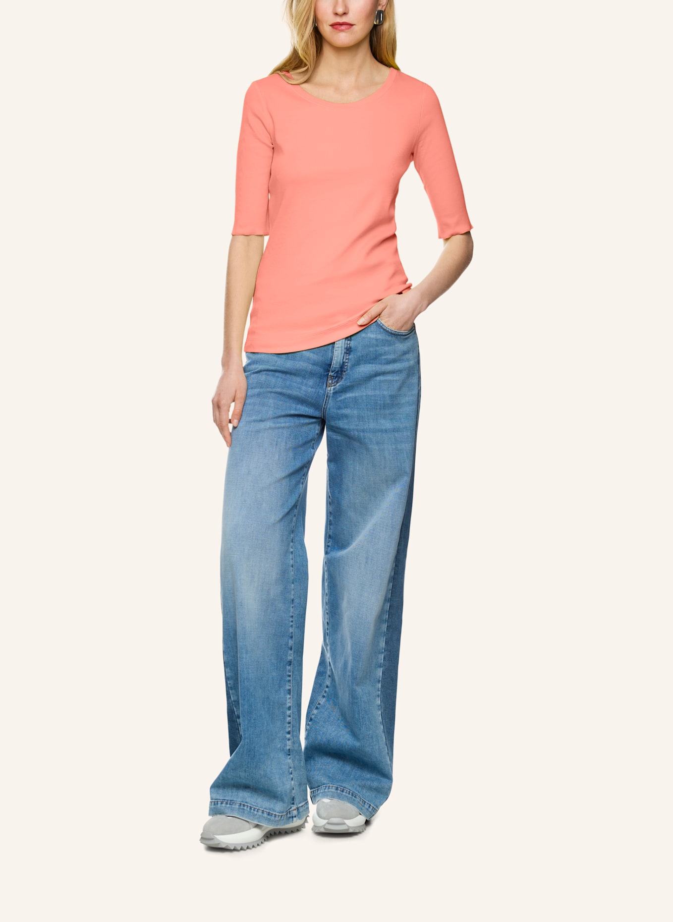 MARC CAIN Shirt mit 3/4-Arm: LACHS