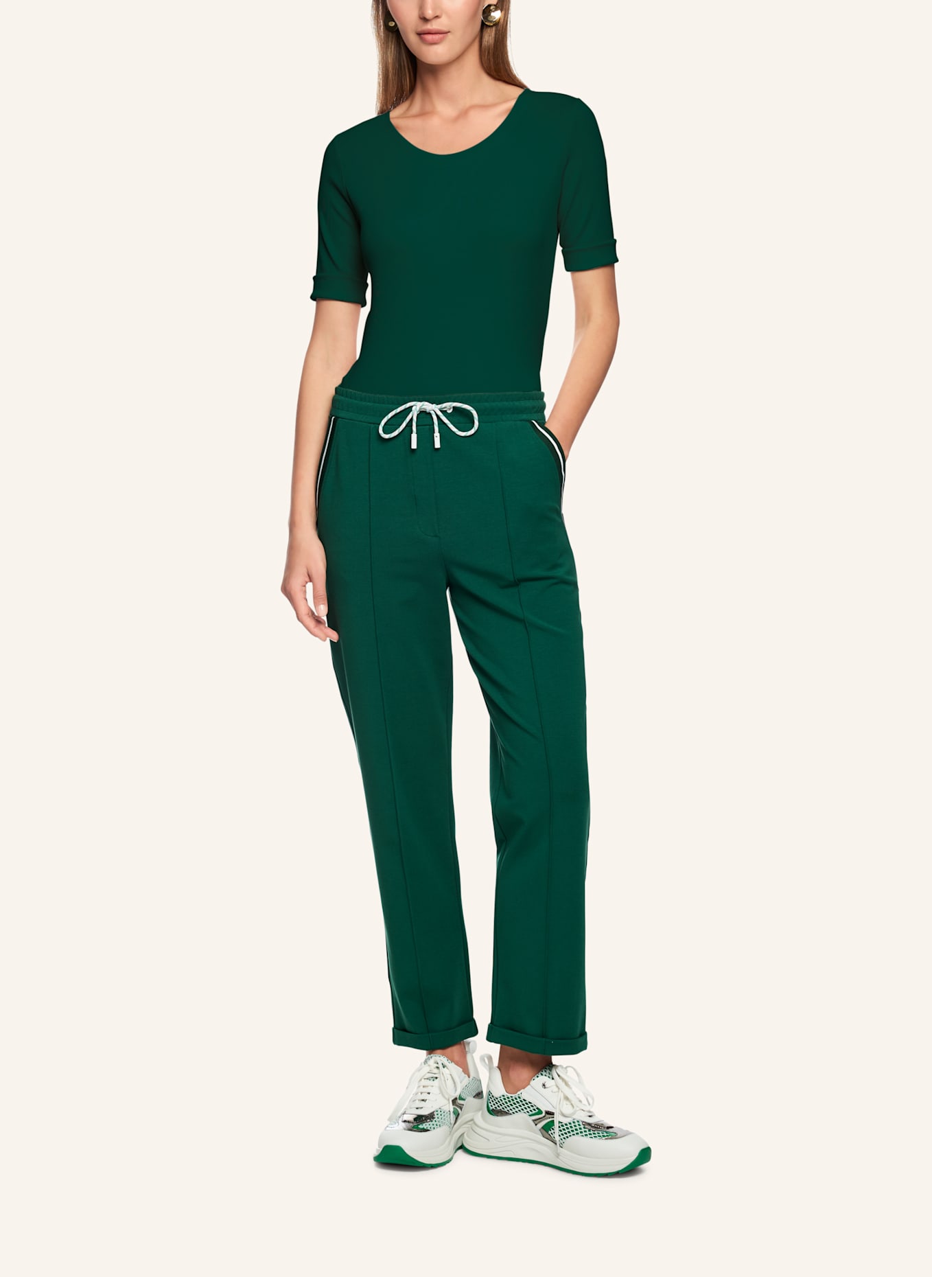 MARC CAIN Shirt mit 3/4-Arm: OLIV