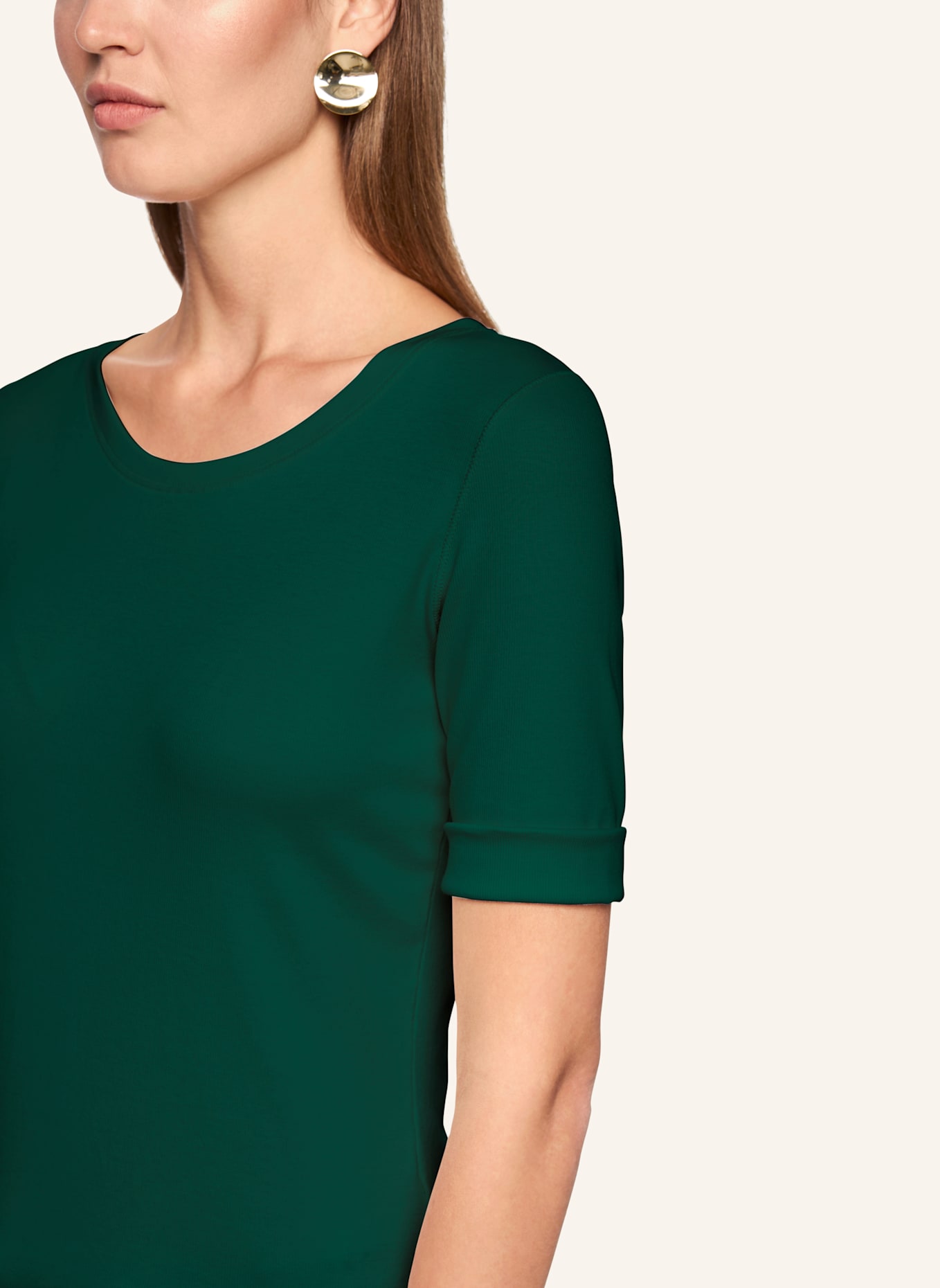 MARC CAIN Shirt mit 3/4-Arm: OLIV