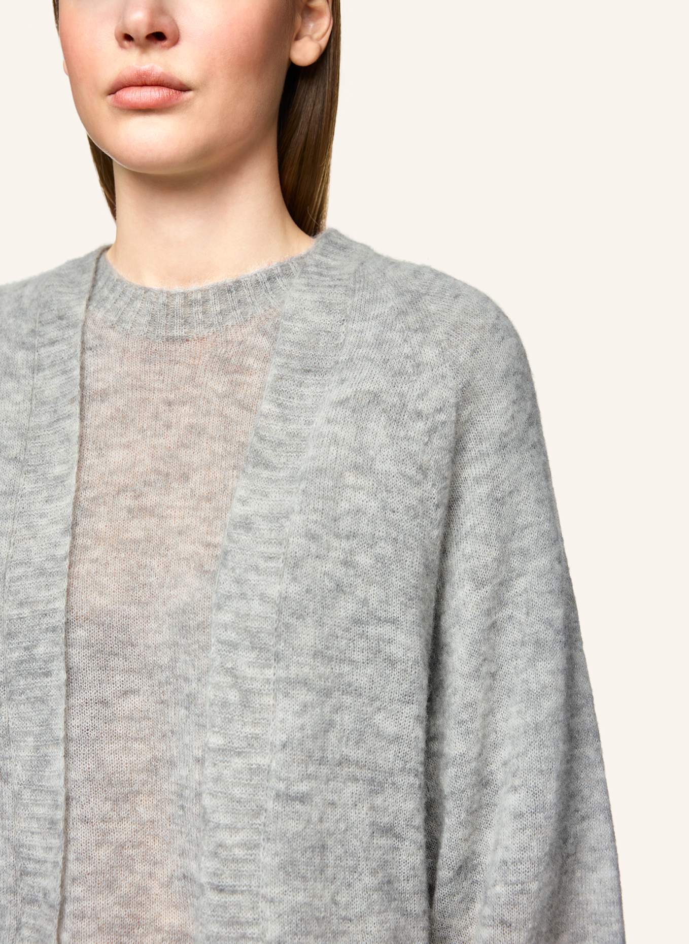 MARC CAIN Cardigan: SILBER/ GRAU