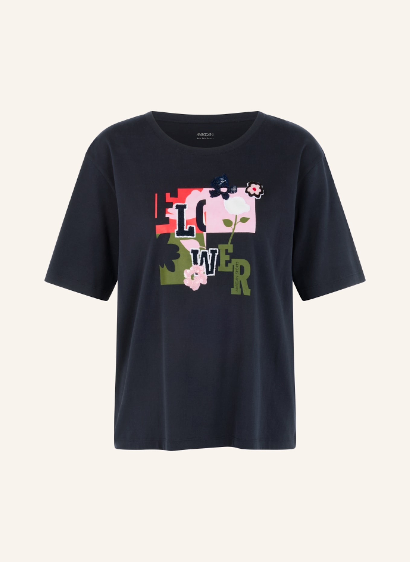 MARC CAIN T-Shirt: DUNKELBLAU