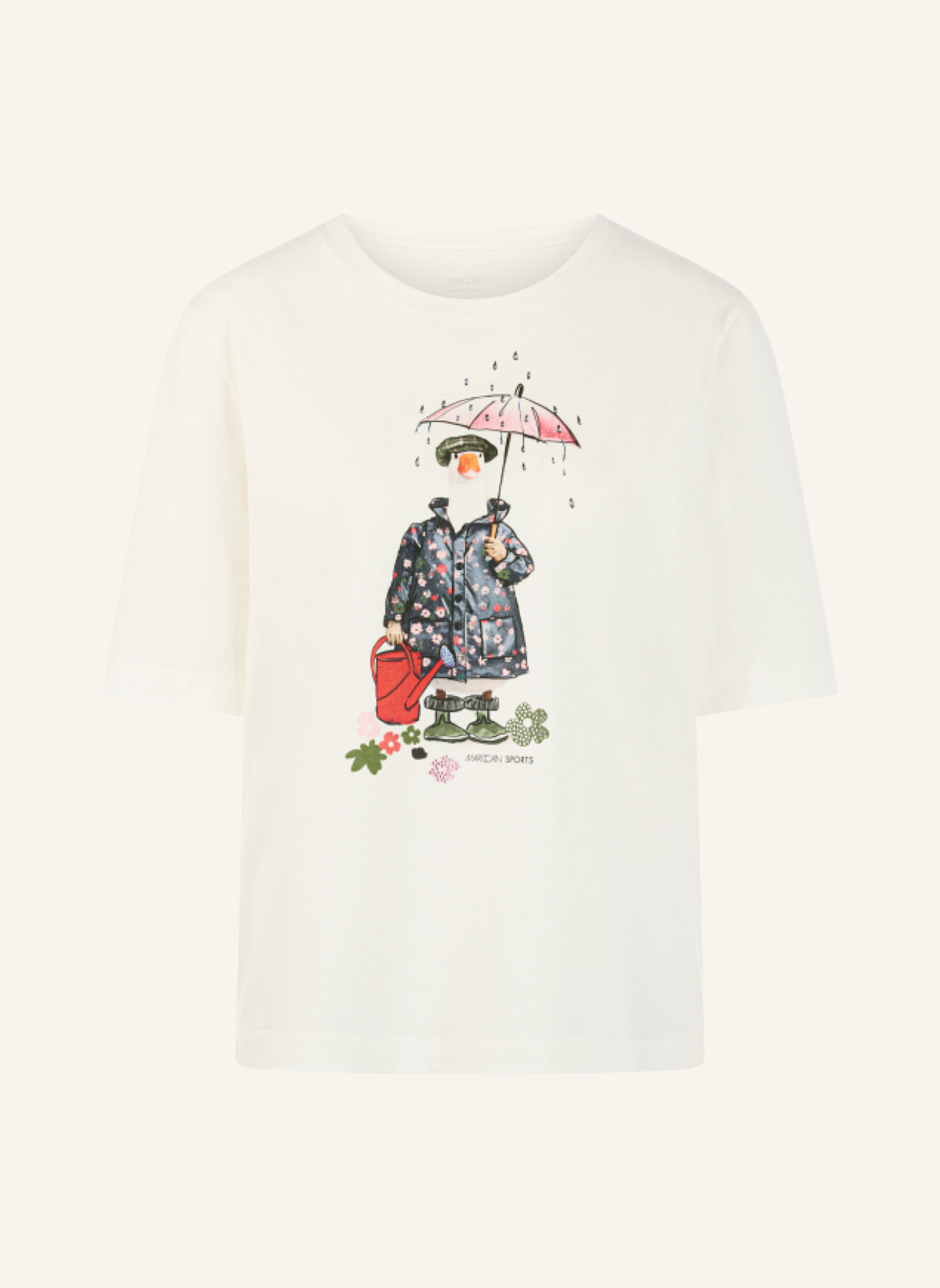 MARC CAIN T-Shirt: WEISS/ CREME