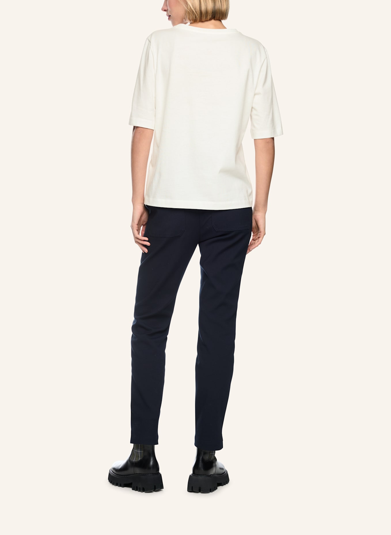 MARC CAIN T-Shirt: WEISS/ CREME