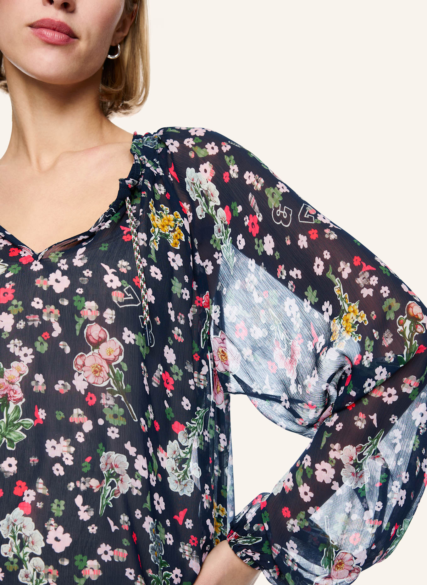 MARC CAIN Bluse: DUNKELBLAU
