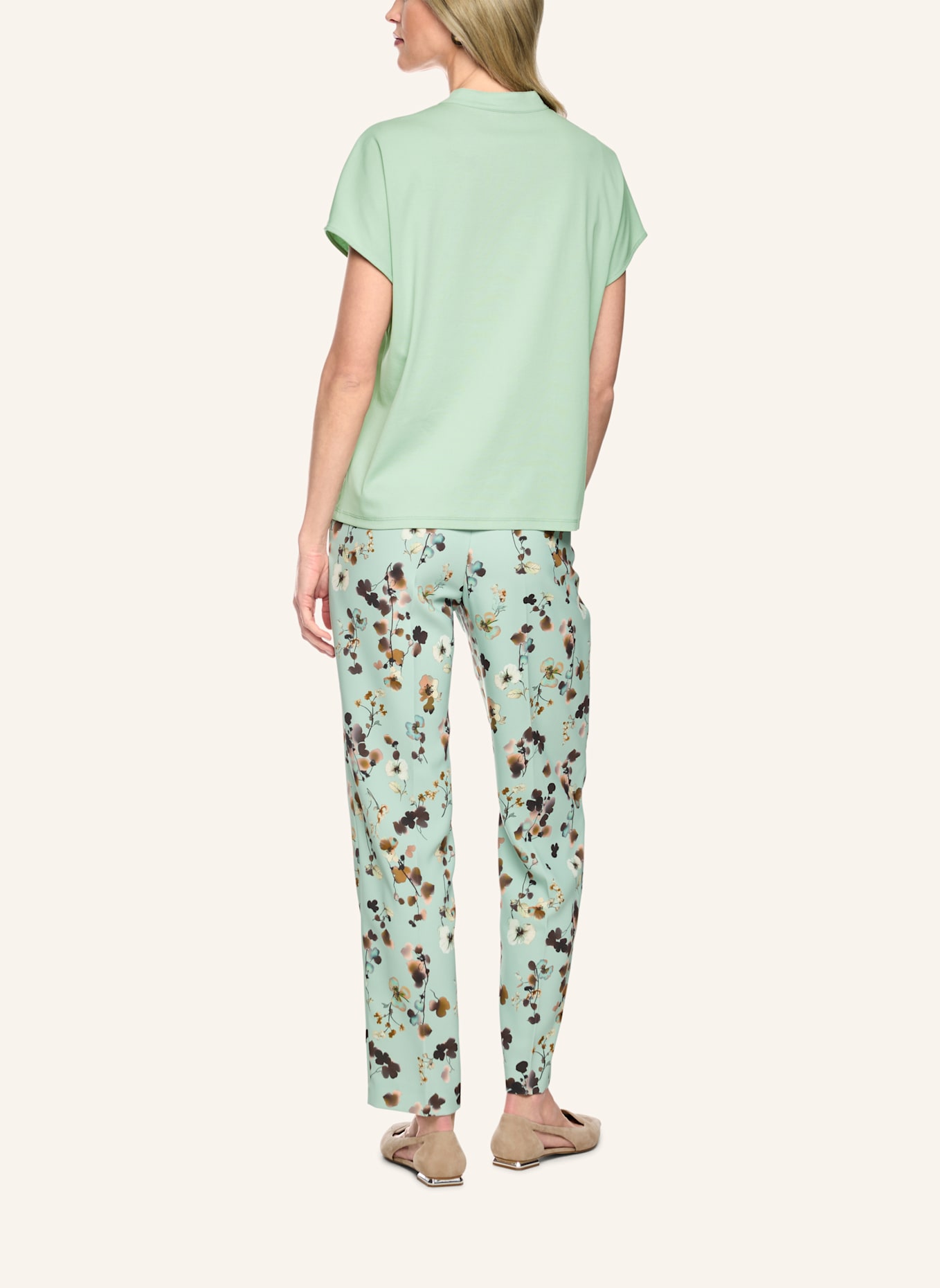 MARC CAIN T-Shirt mit Spitze: MINT