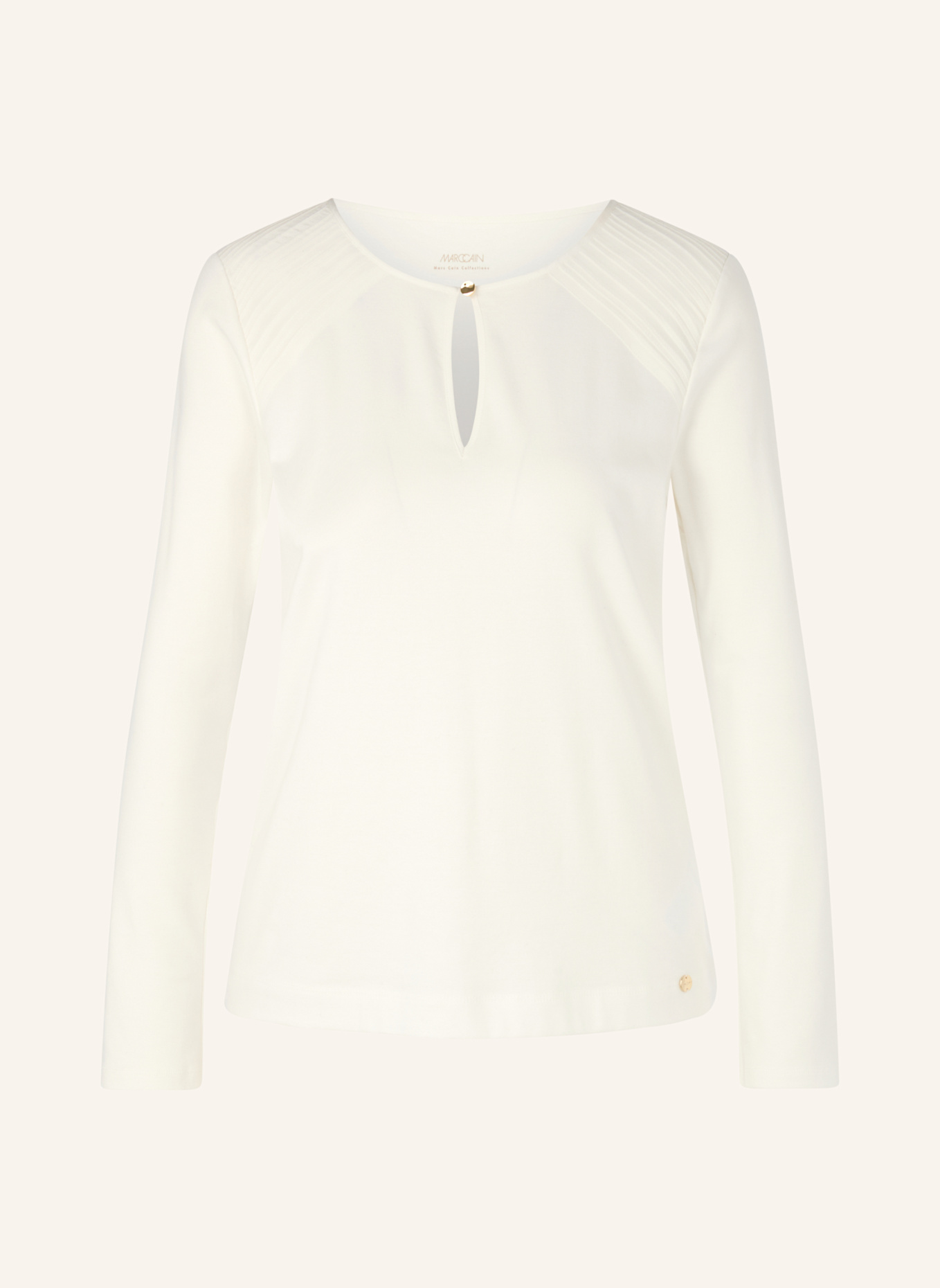 MARC CAIN T-Shirt: WEISS/ CREME