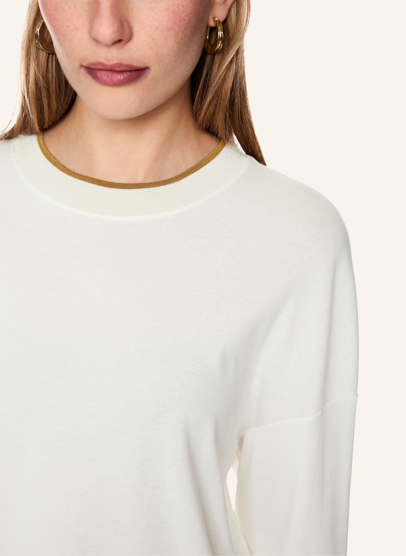 MARC CAIN T-Shirt: WEISS/ CREME