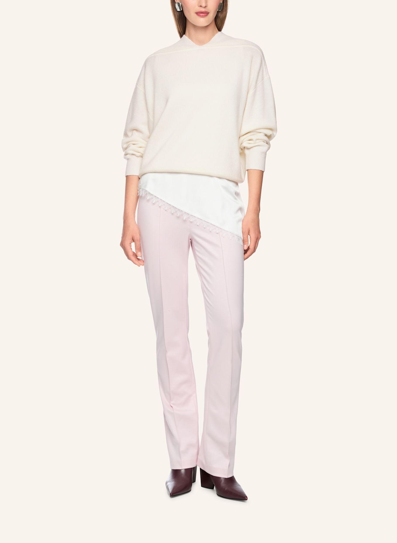 MARC CAIN Pullover: WEISS / CREME