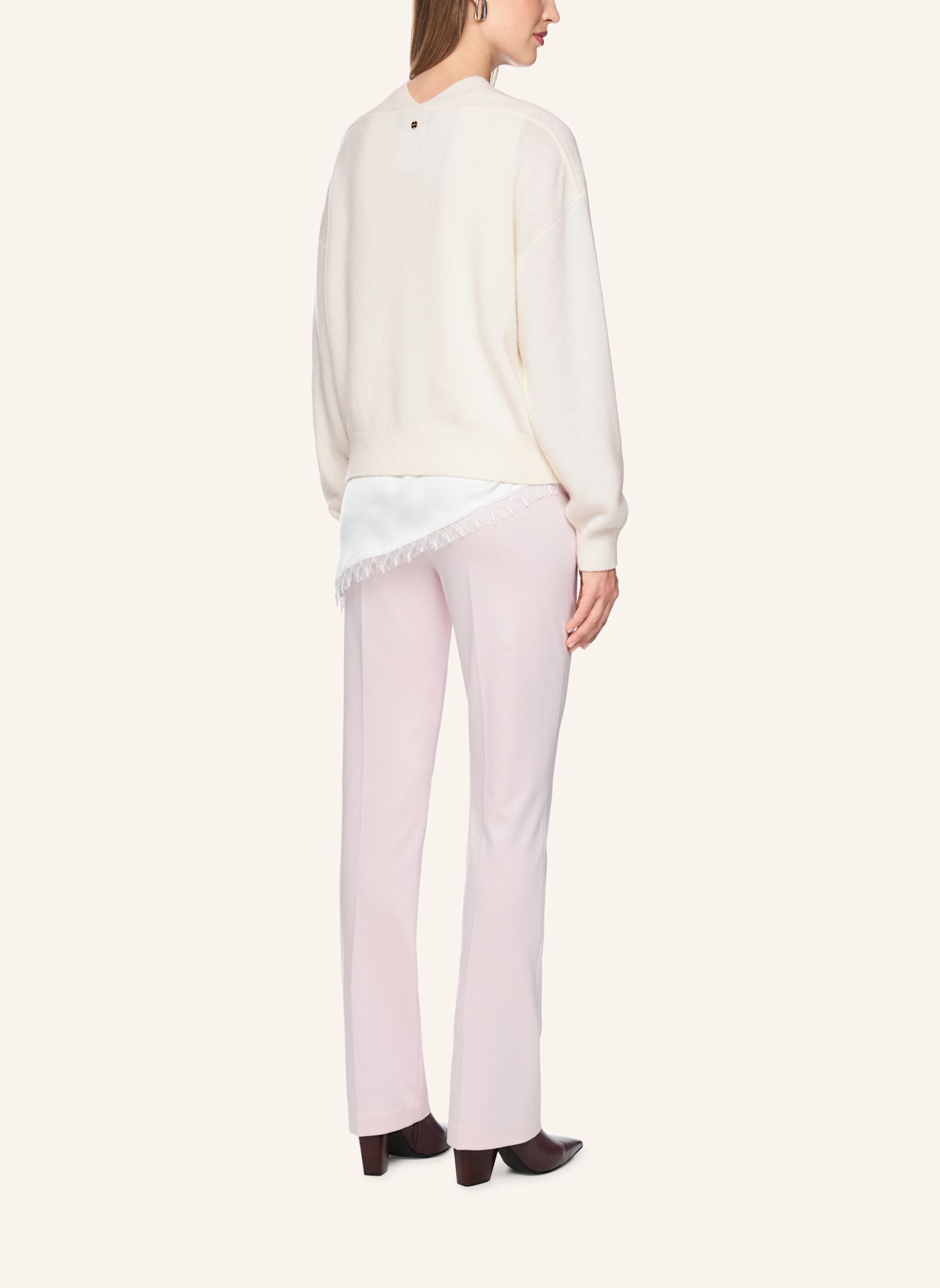 MARC CAIN Pullover: WEISS / CREME