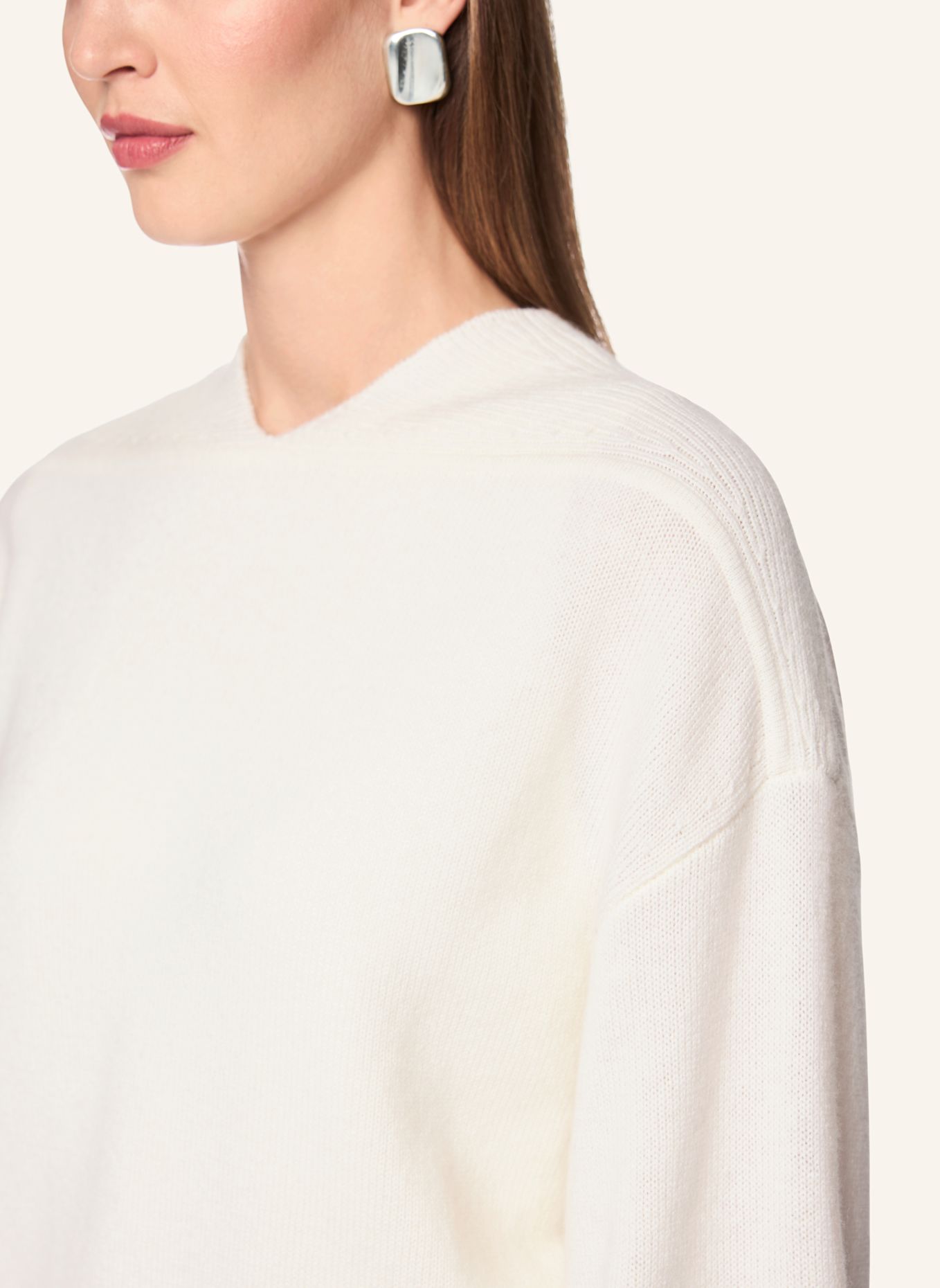 MARC CAIN Pullover: WEISS / CREME